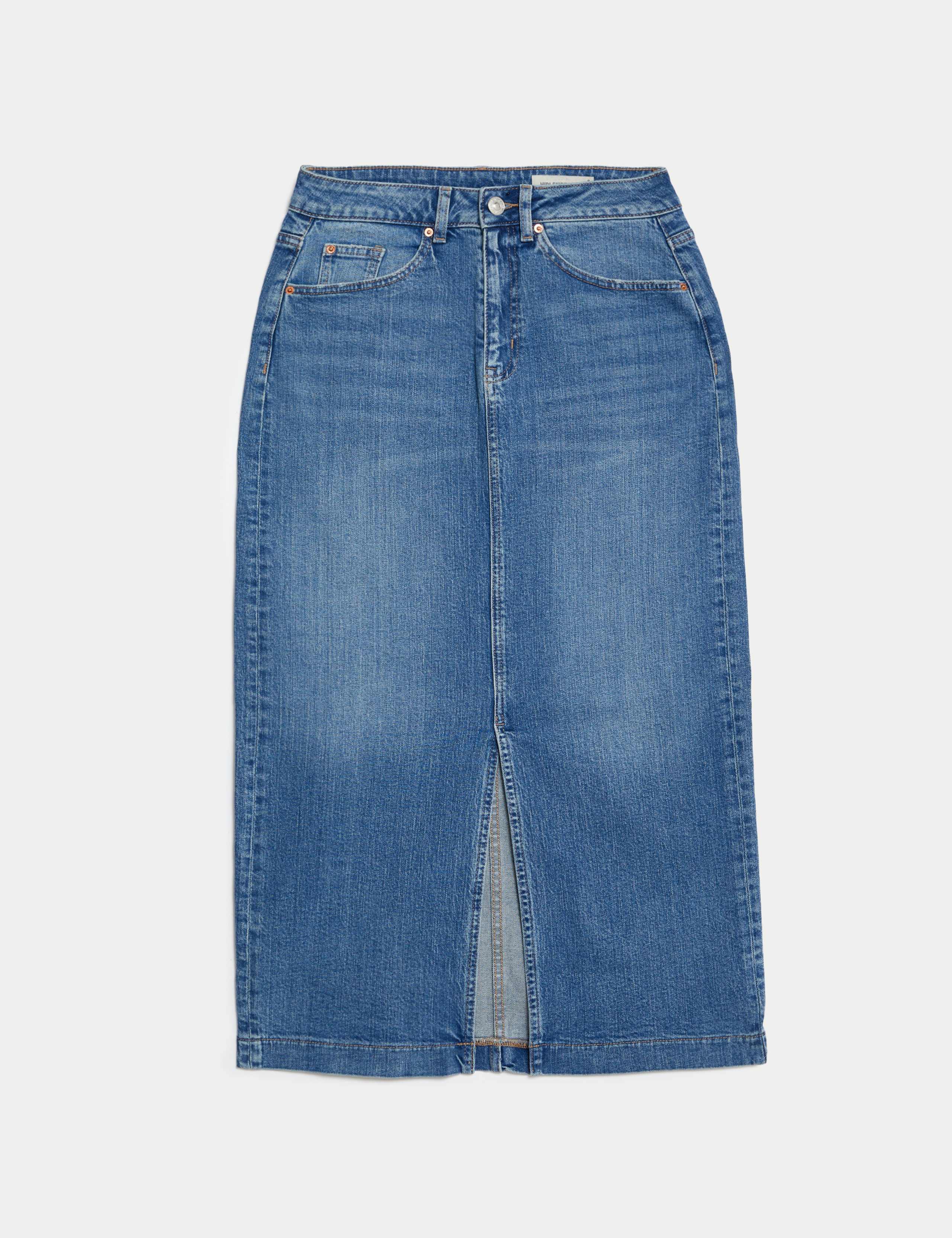 Denim Midi Skirt 2 of 5