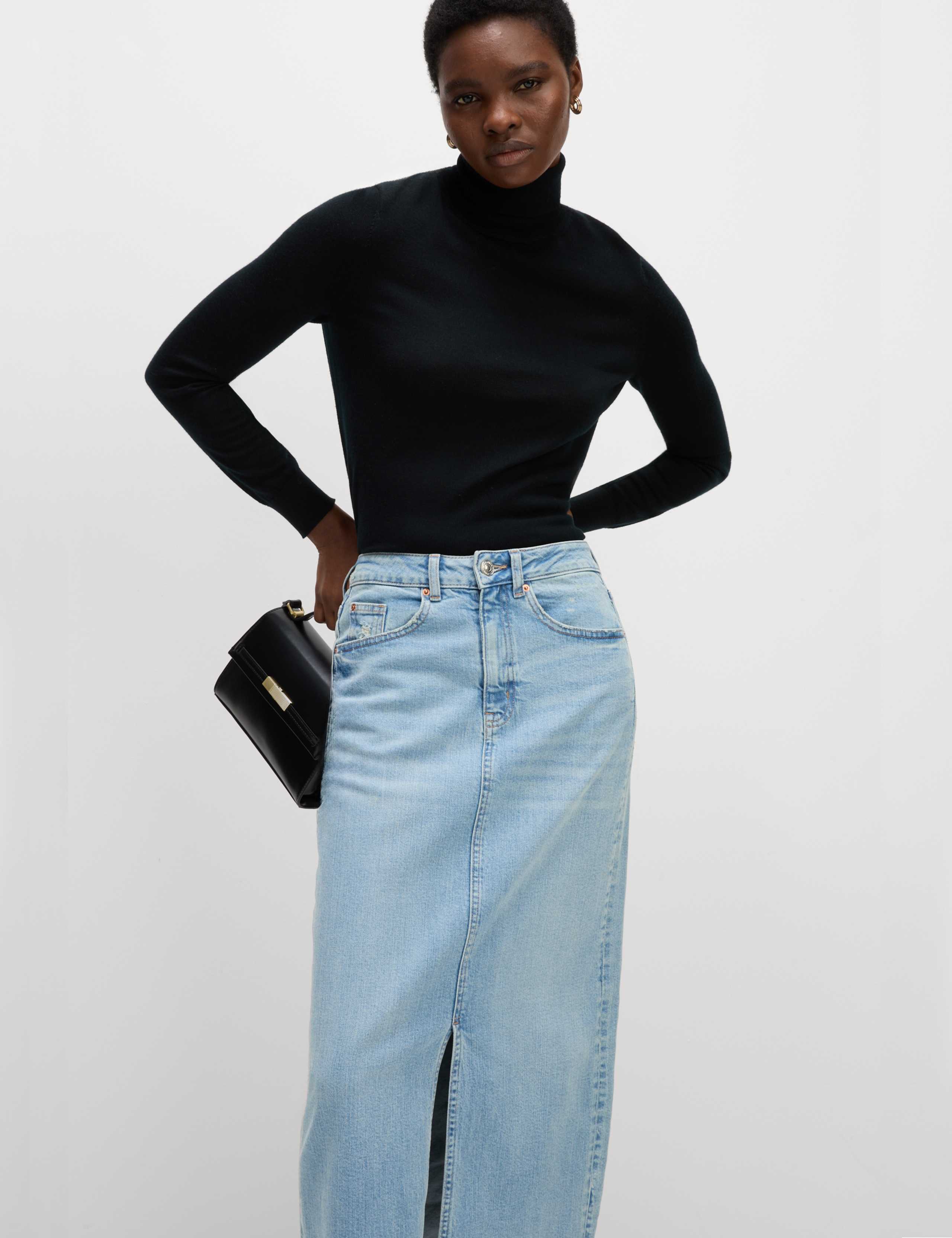Denim Midi Skirt 3 of 5