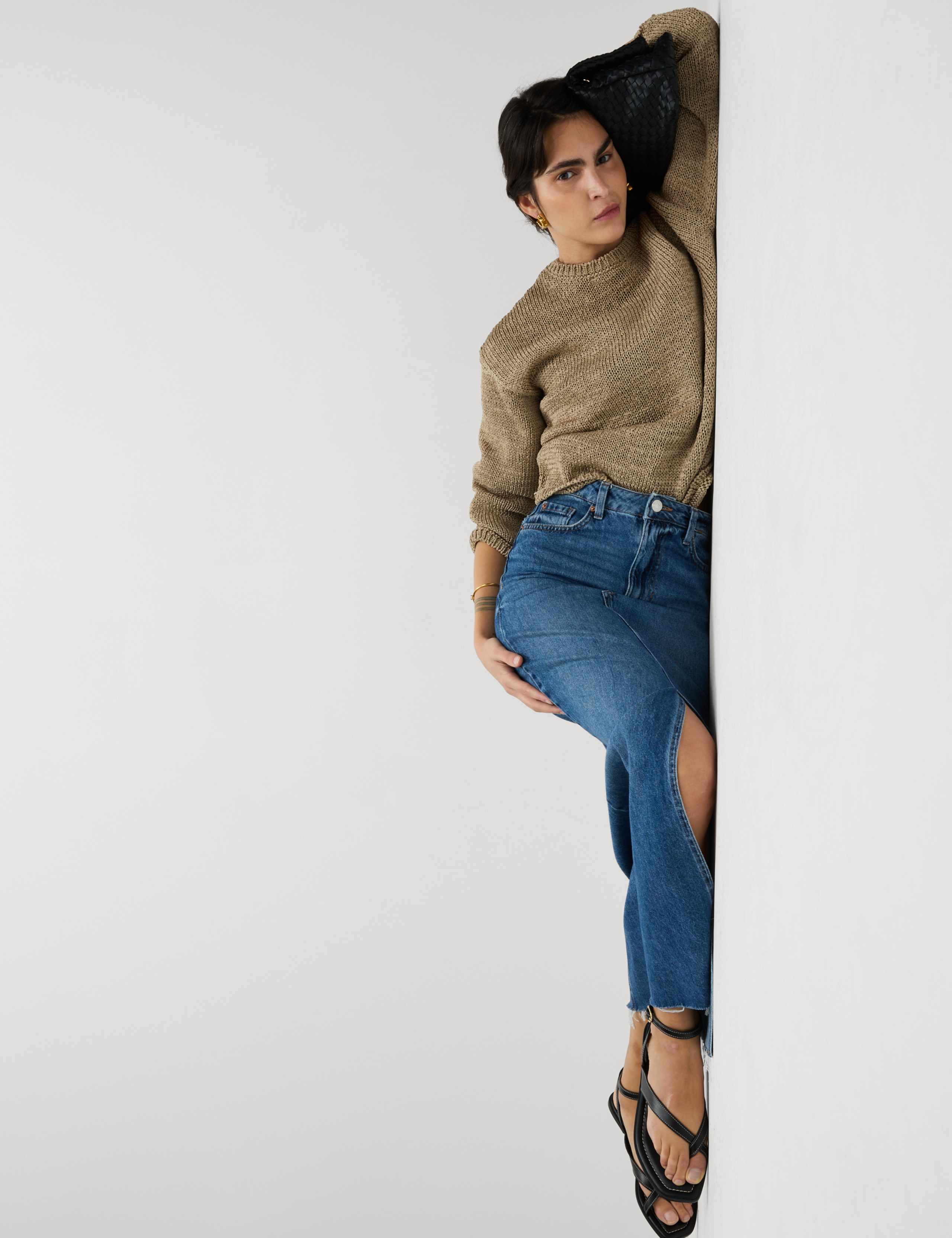 Denim Split Front Maxi Skirt 5 of 7