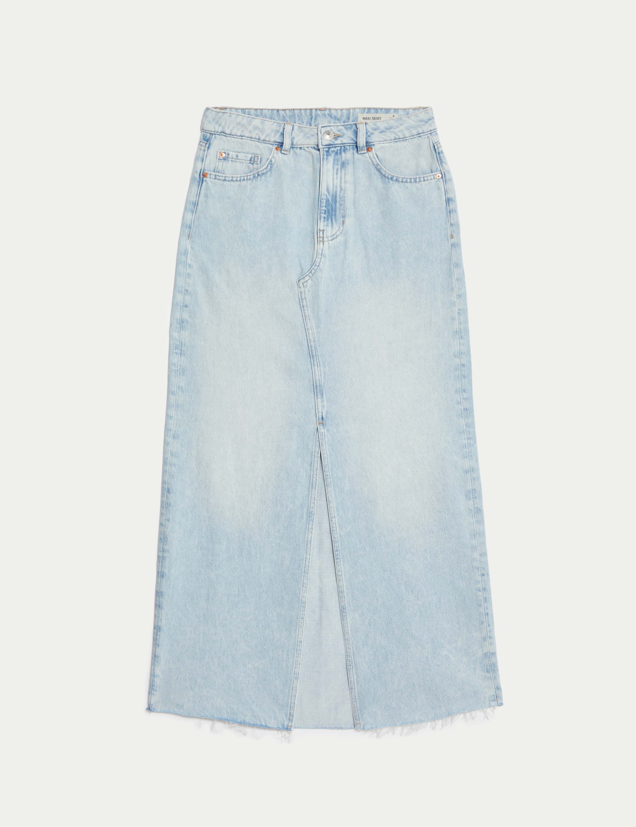 Denim Split Front Maxi Skirt 1 of 1