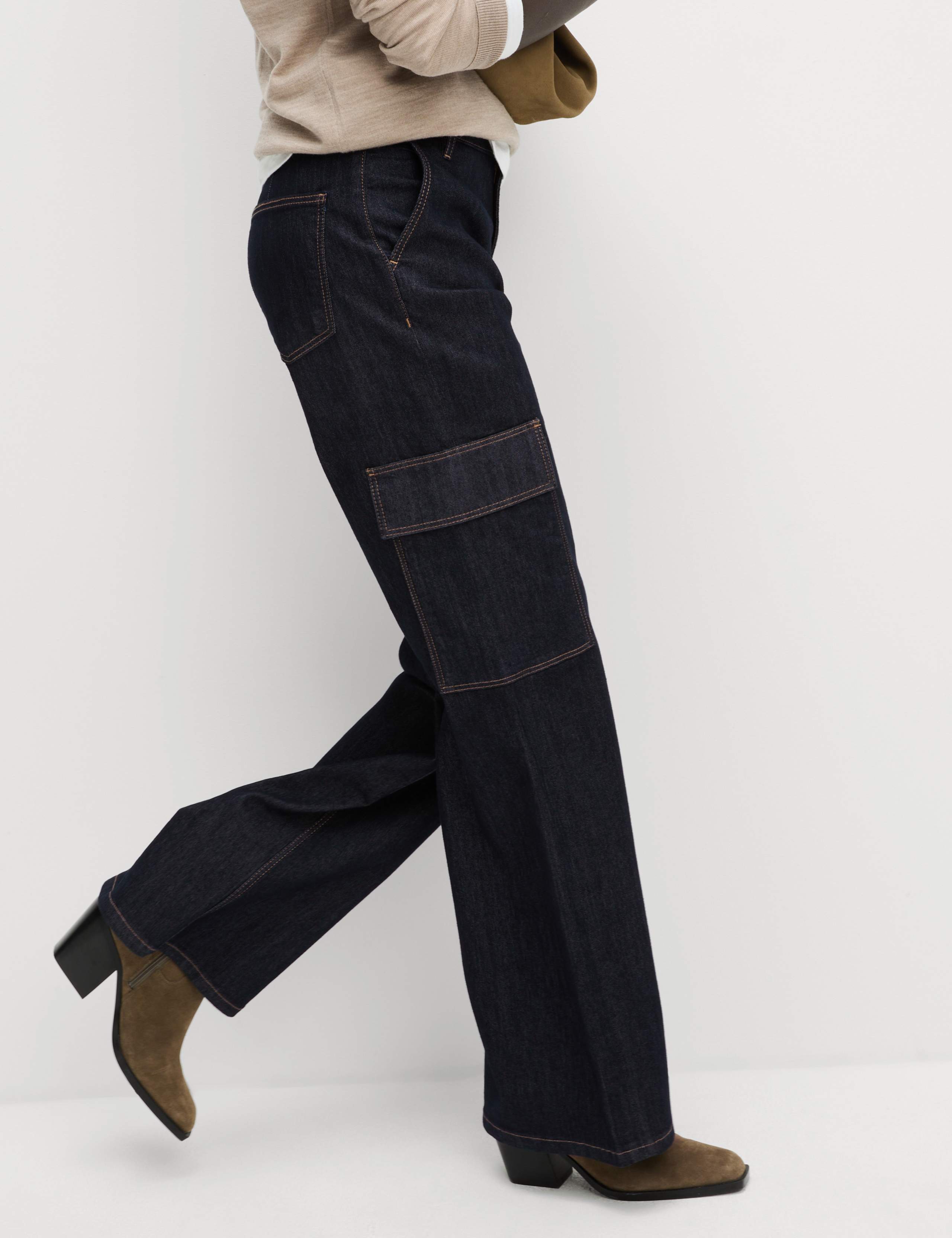 High Waisted Wide Leg Cargo Jeans 1 of 6