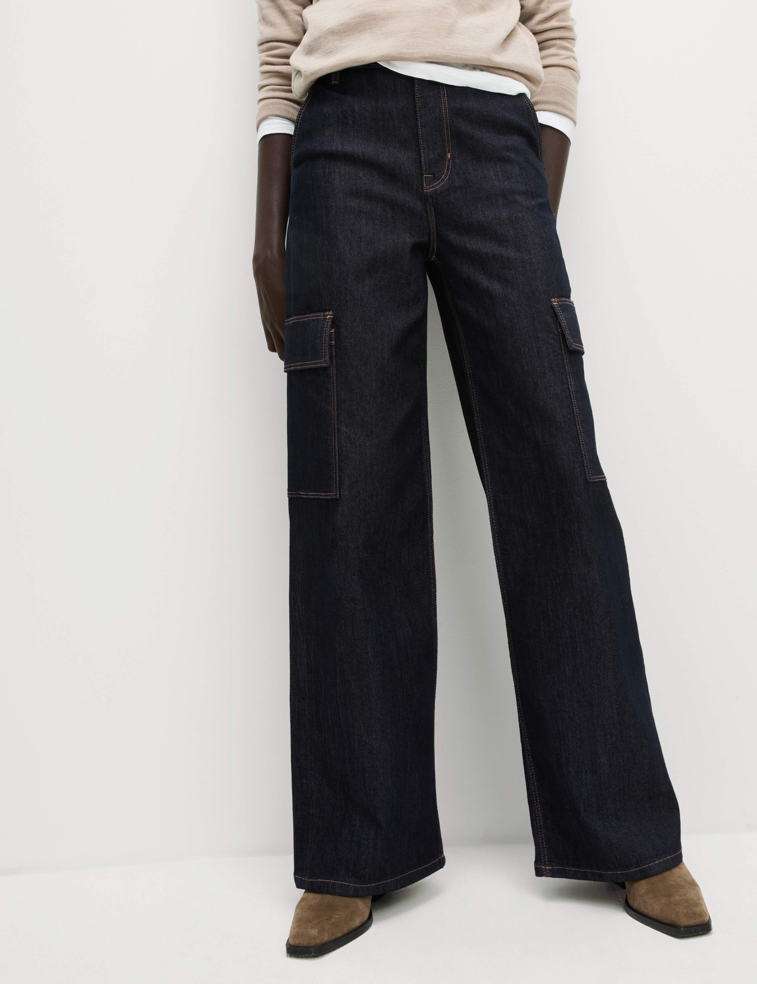 High Waisted Wide Leg Cargo Jeans 4 of 6