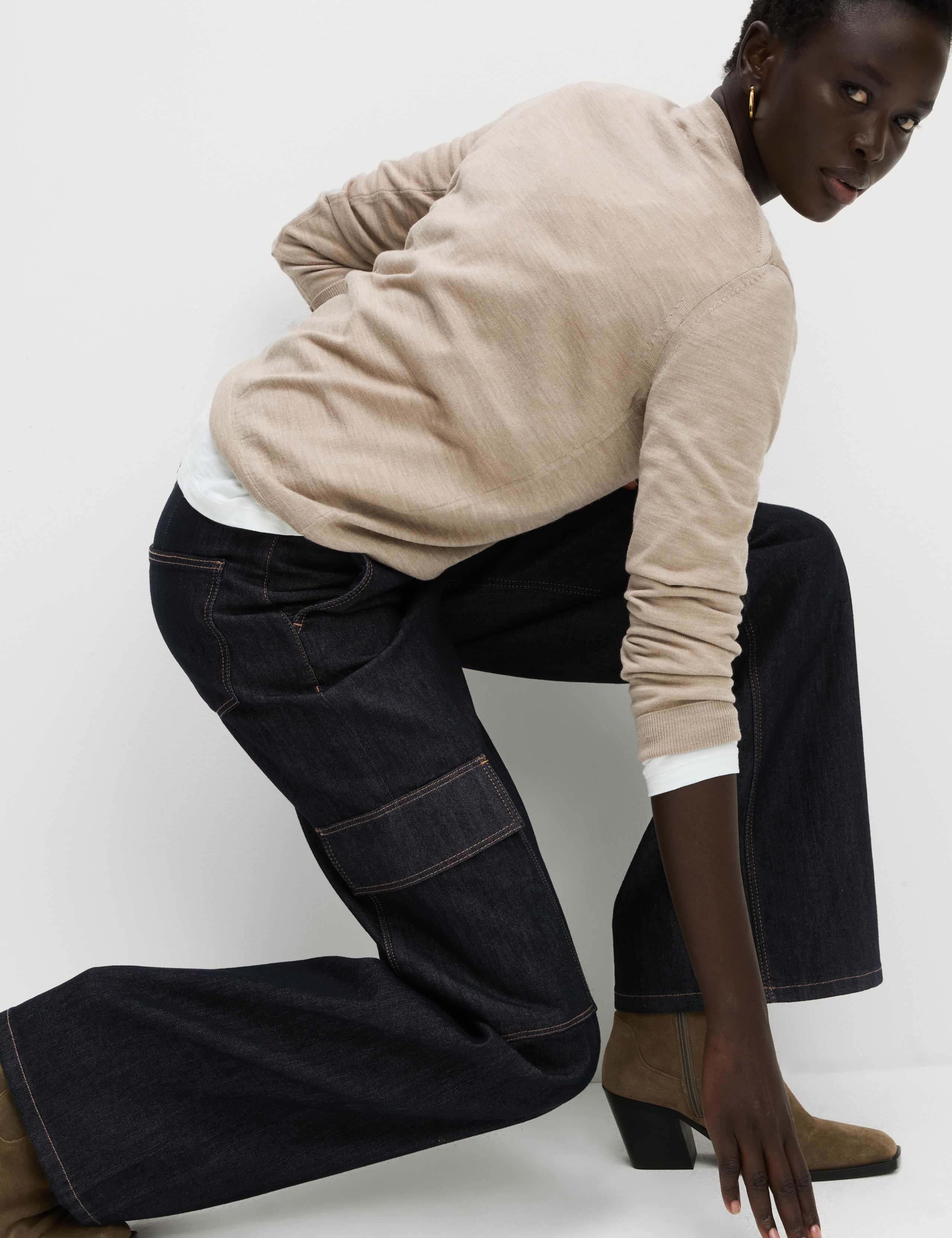 High Waisted Wide Leg Cargo Jeans 5 of 6