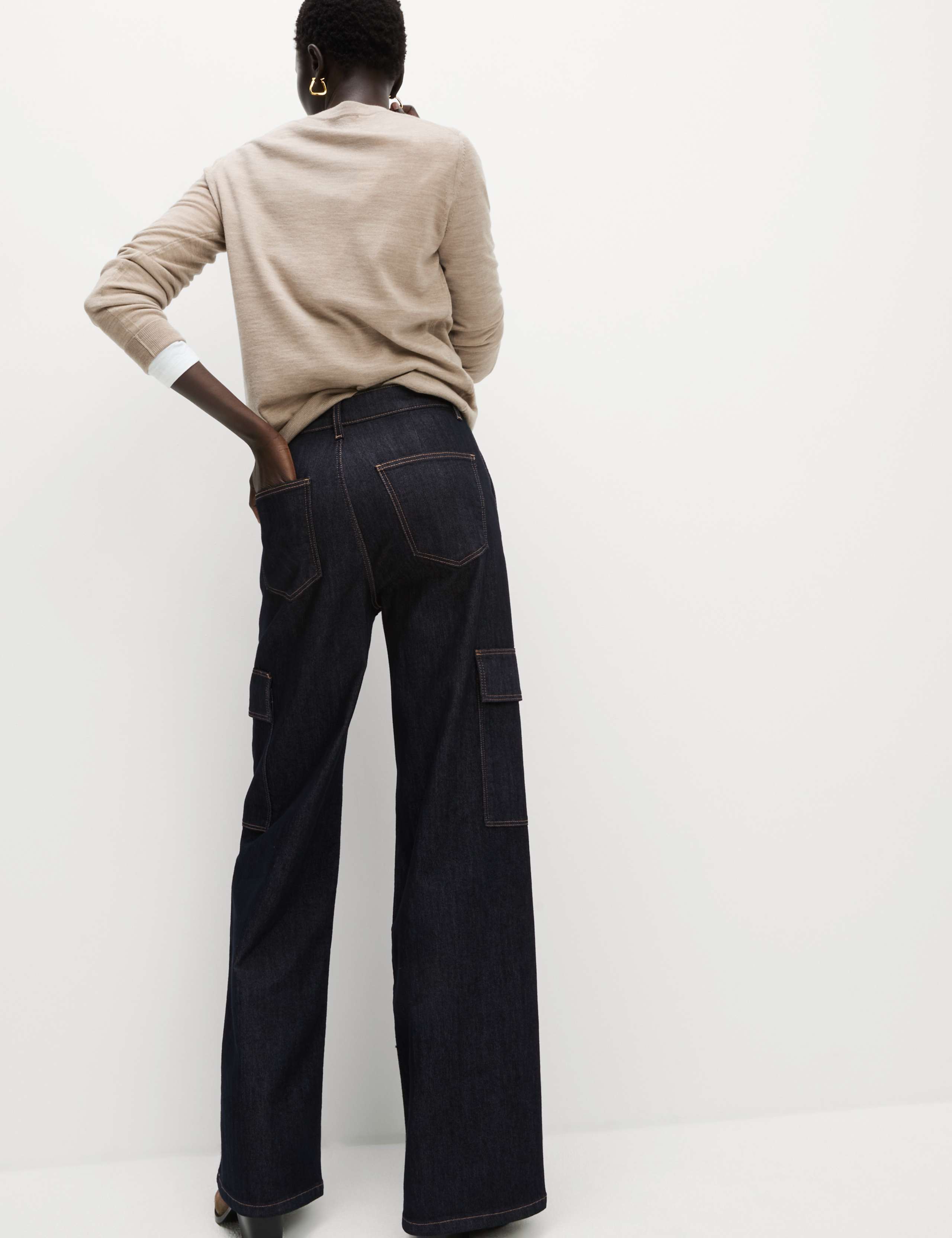 High Waisted Wide Leg Cargo Jeans 6 of 6