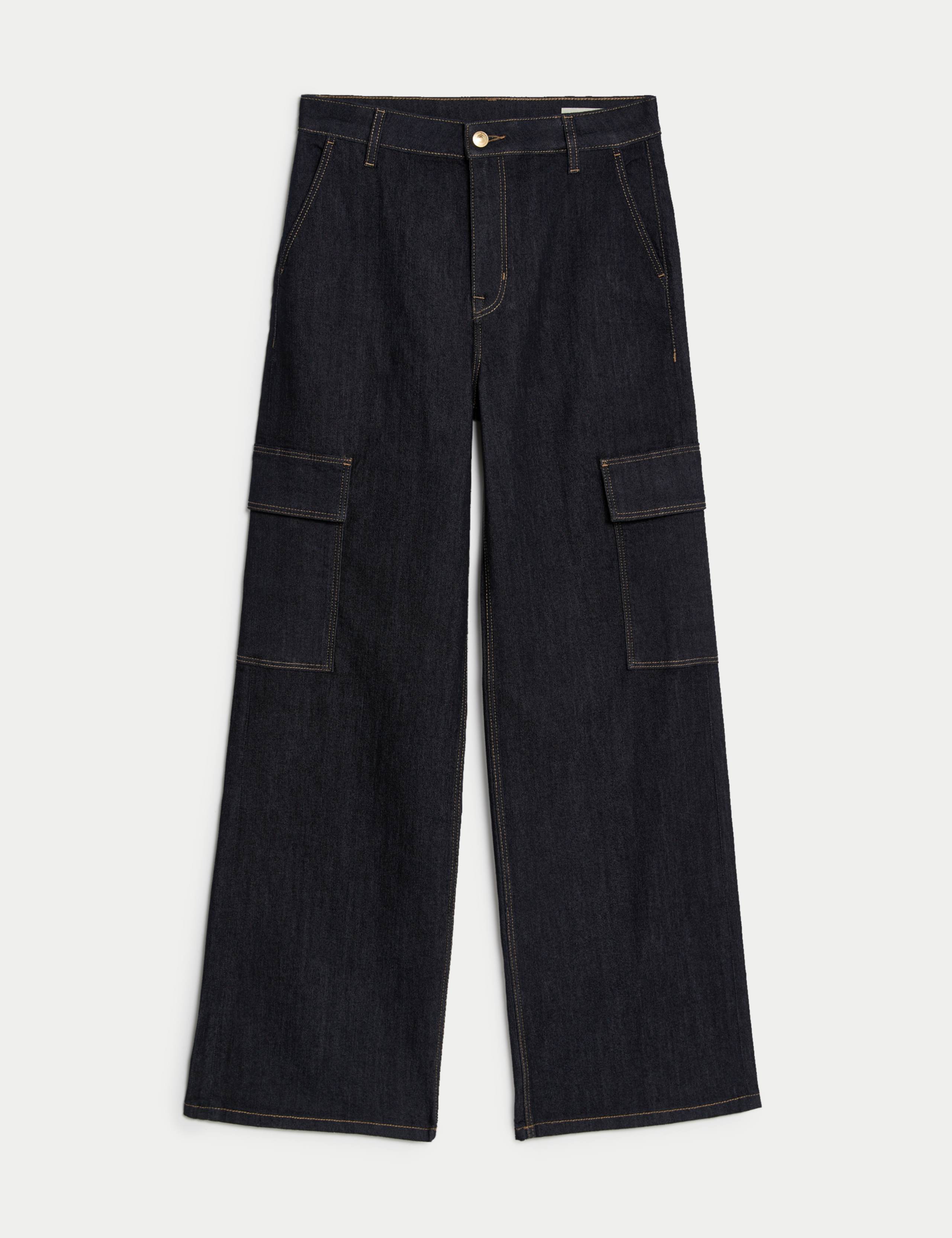 High Waisted Wide Leg Cargo Jeans 2 of 6