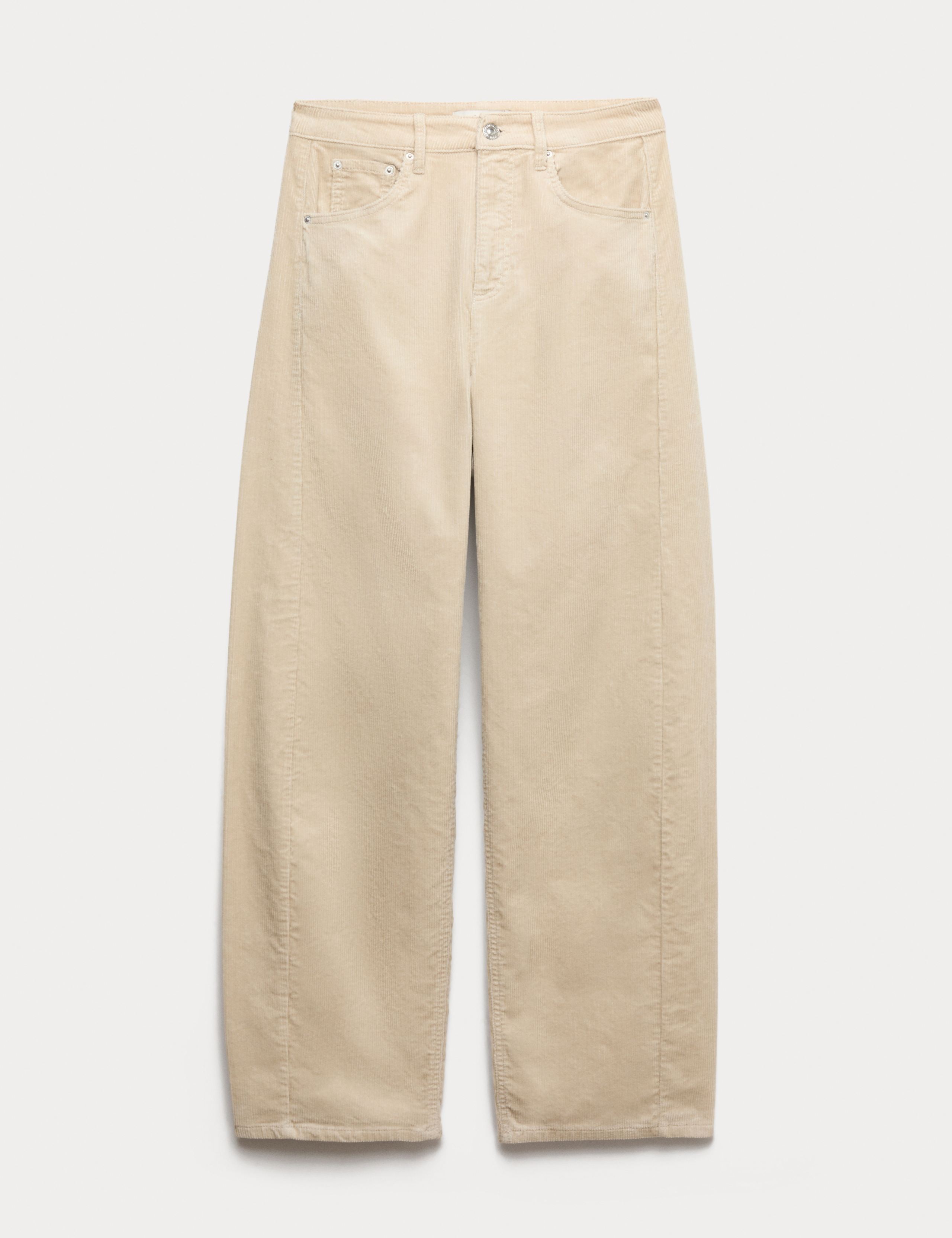 Cotton Rich Cord Carrot Leg Trousers 2 of 6