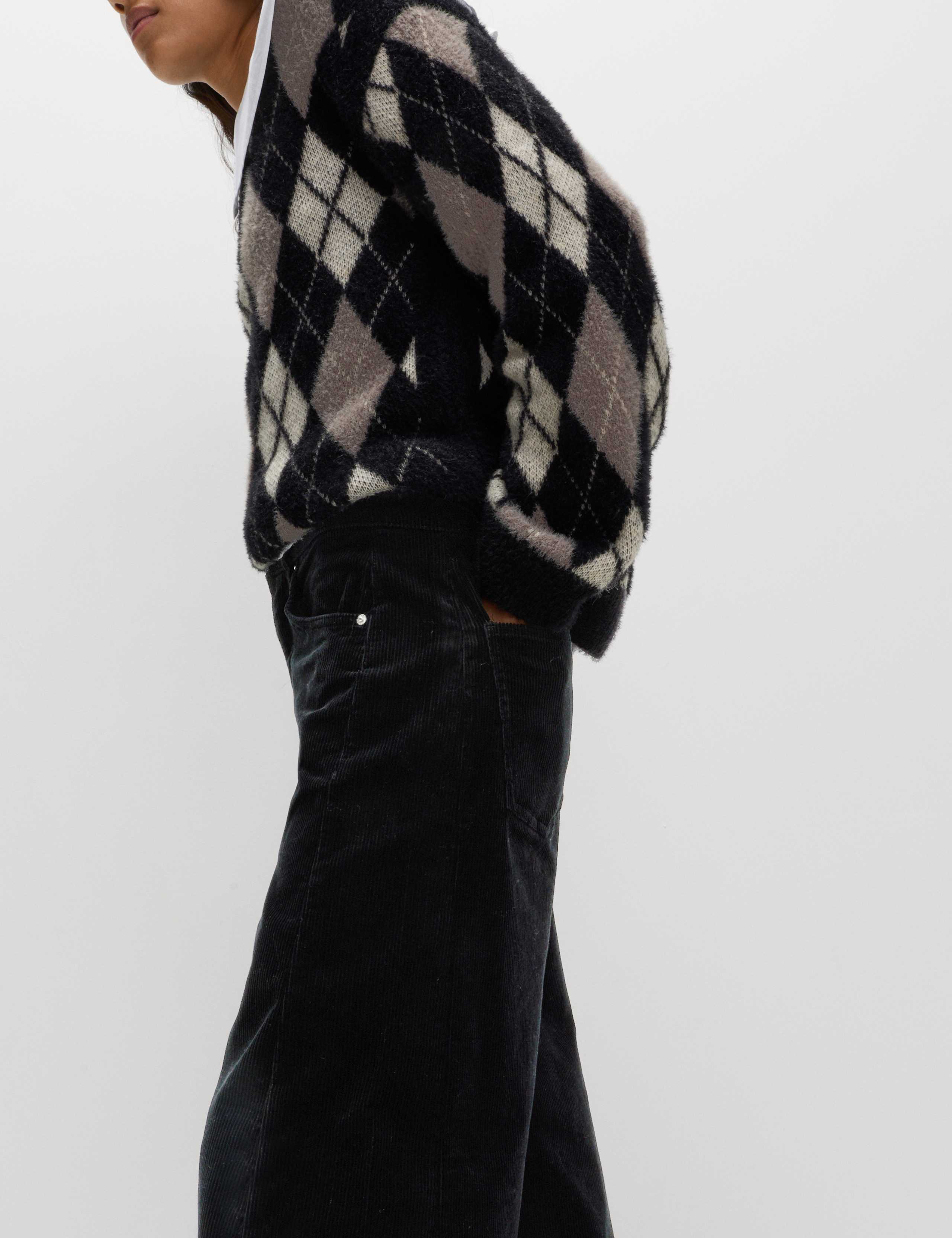 Cotton Rich Cord Carrot Leg Trousers 3 of 5