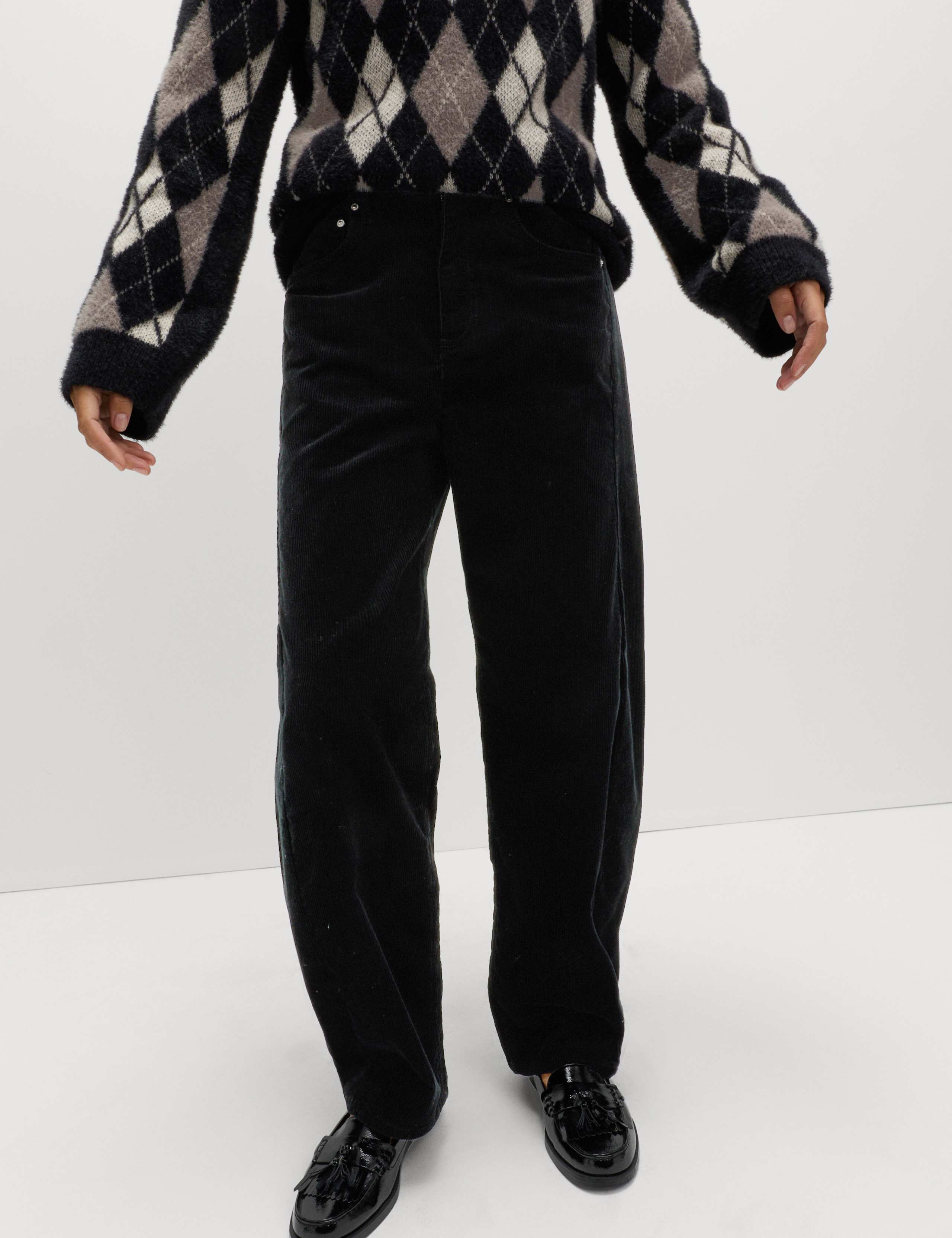 Cotton Rich Cord Carrot Leg Trousers 4 of 5