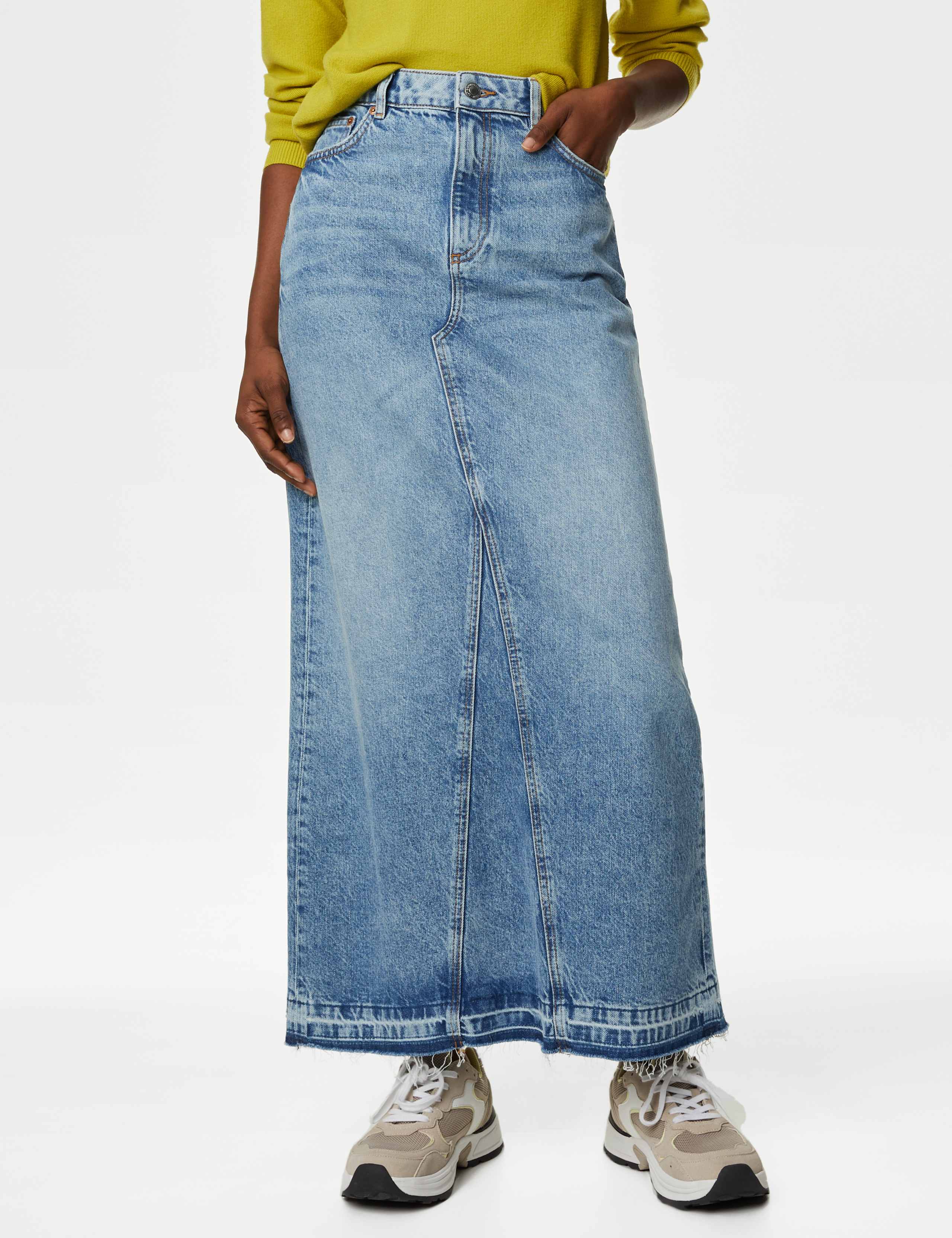 Denim Maxi Skirt 4 of 5