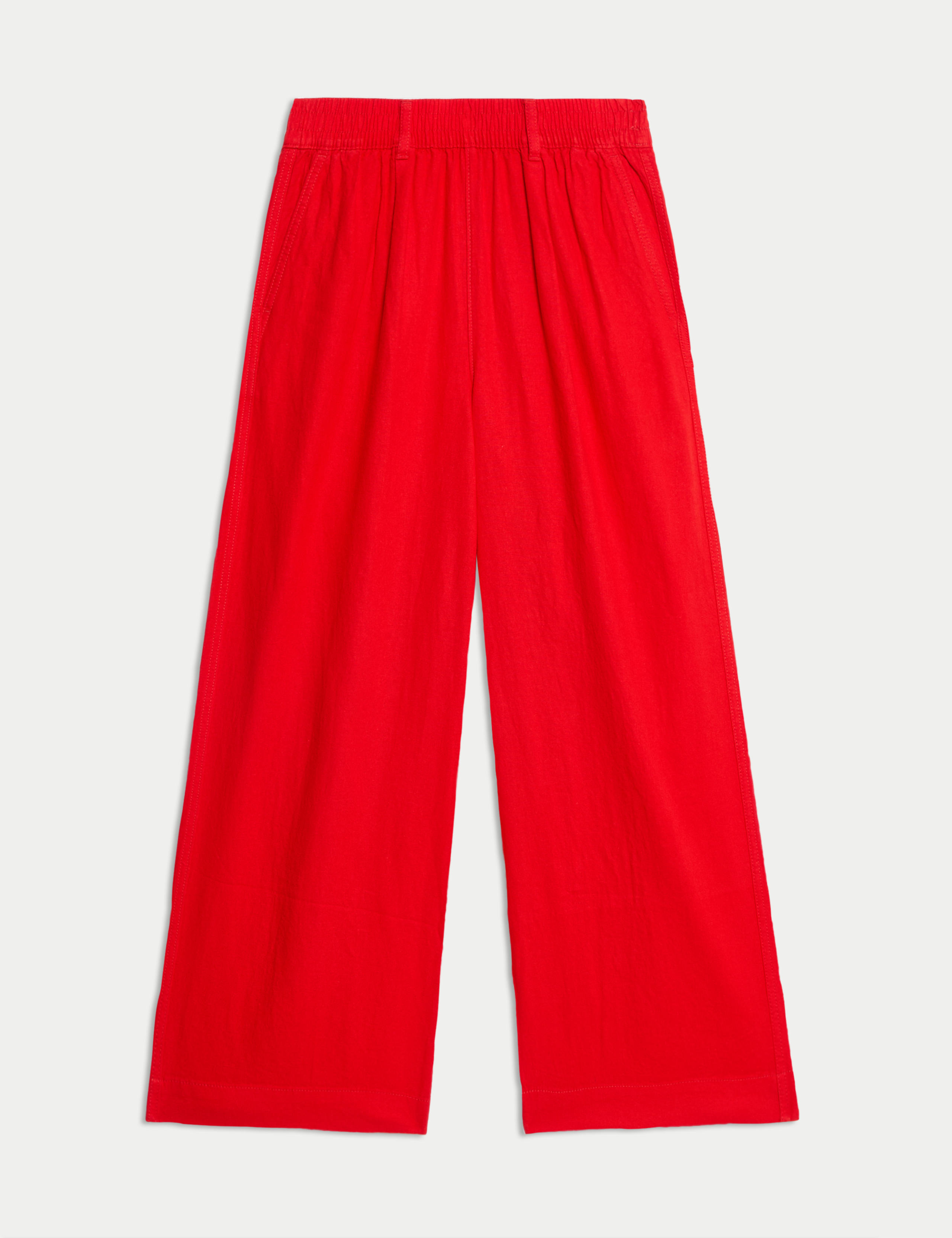 Linen Rich Wide Leg Cropped Trousers 2 of 5