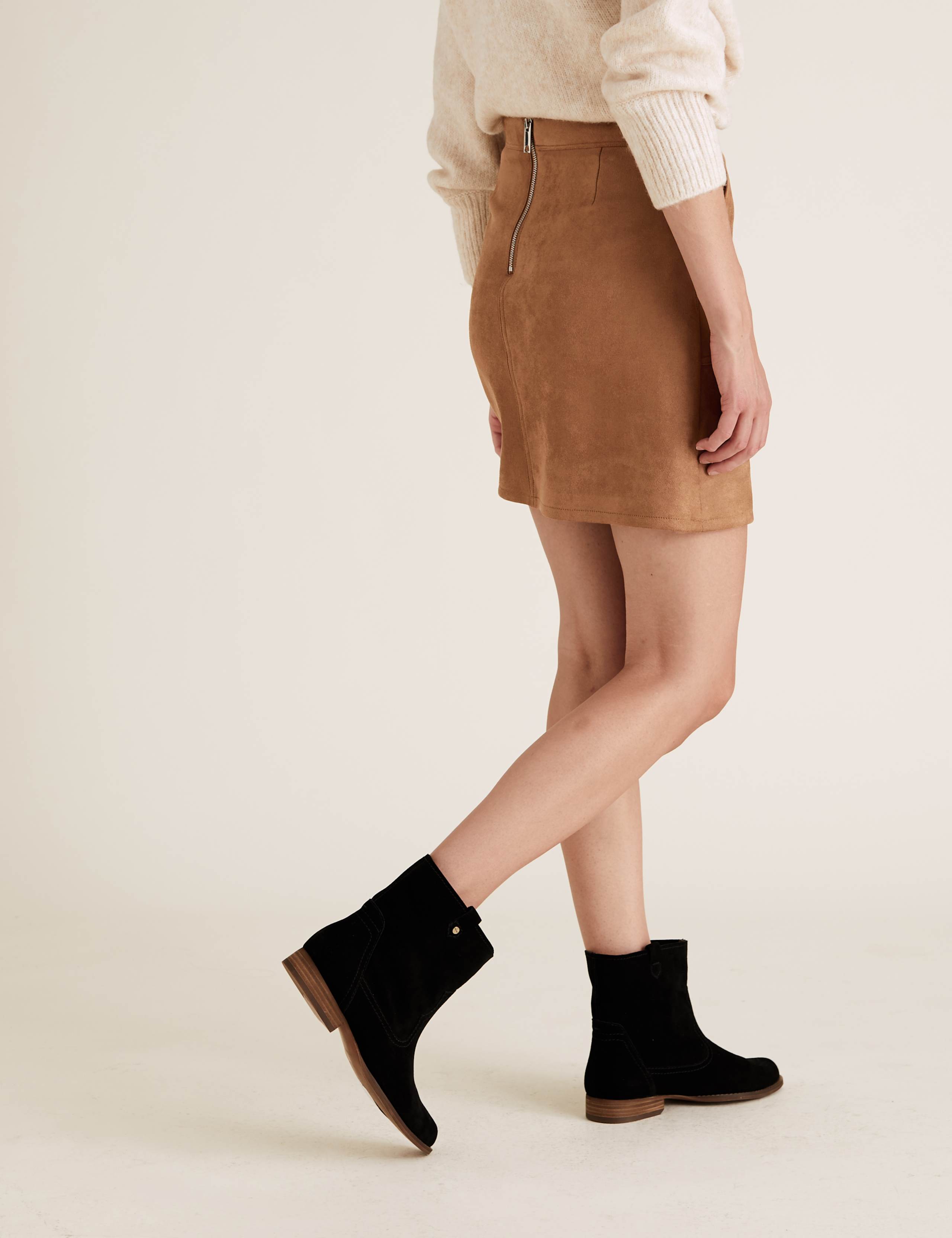 Suedette Mini A-Line Skirt 4 of 4