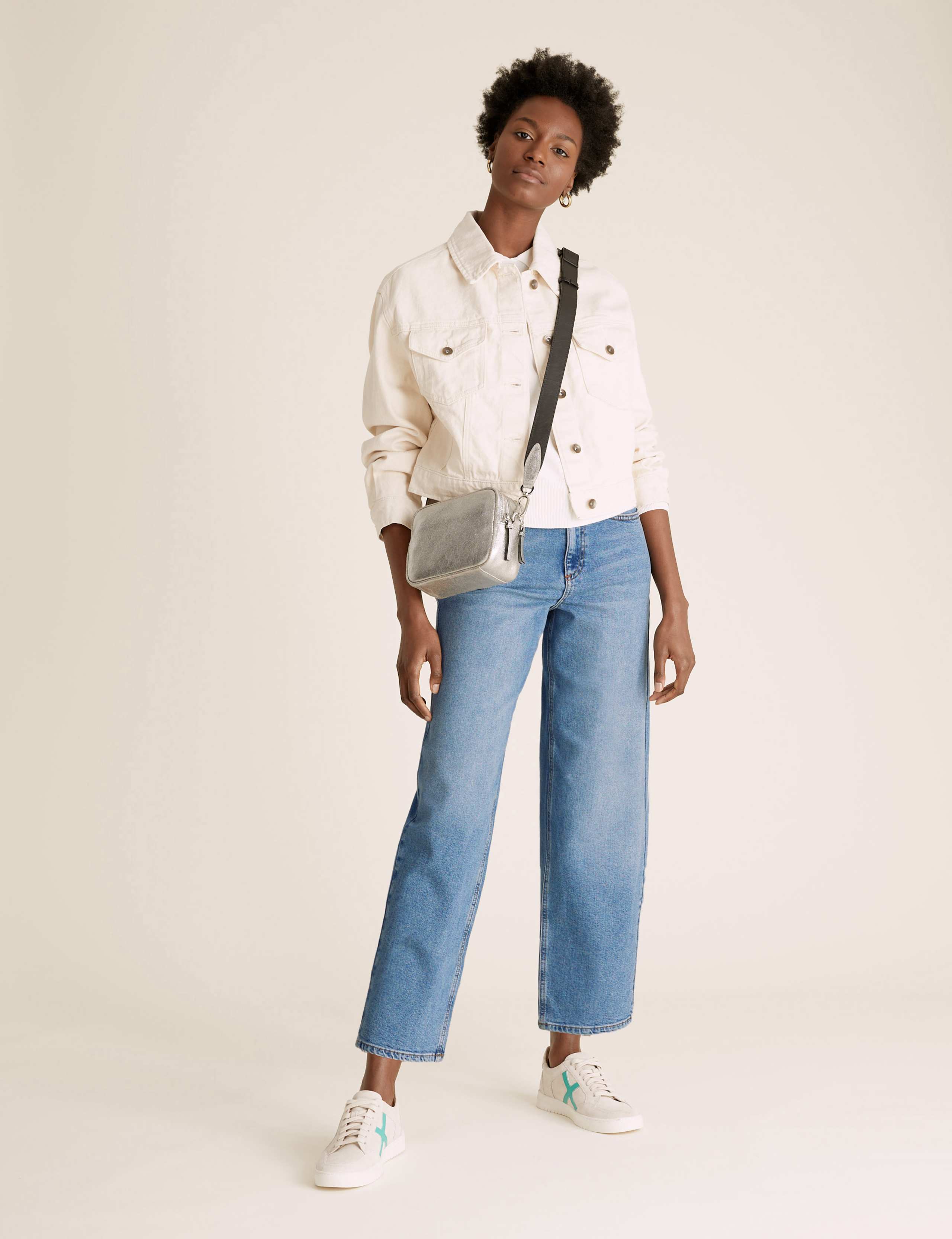 High Waisted Barrel Cropped Jeans 1 of 6
