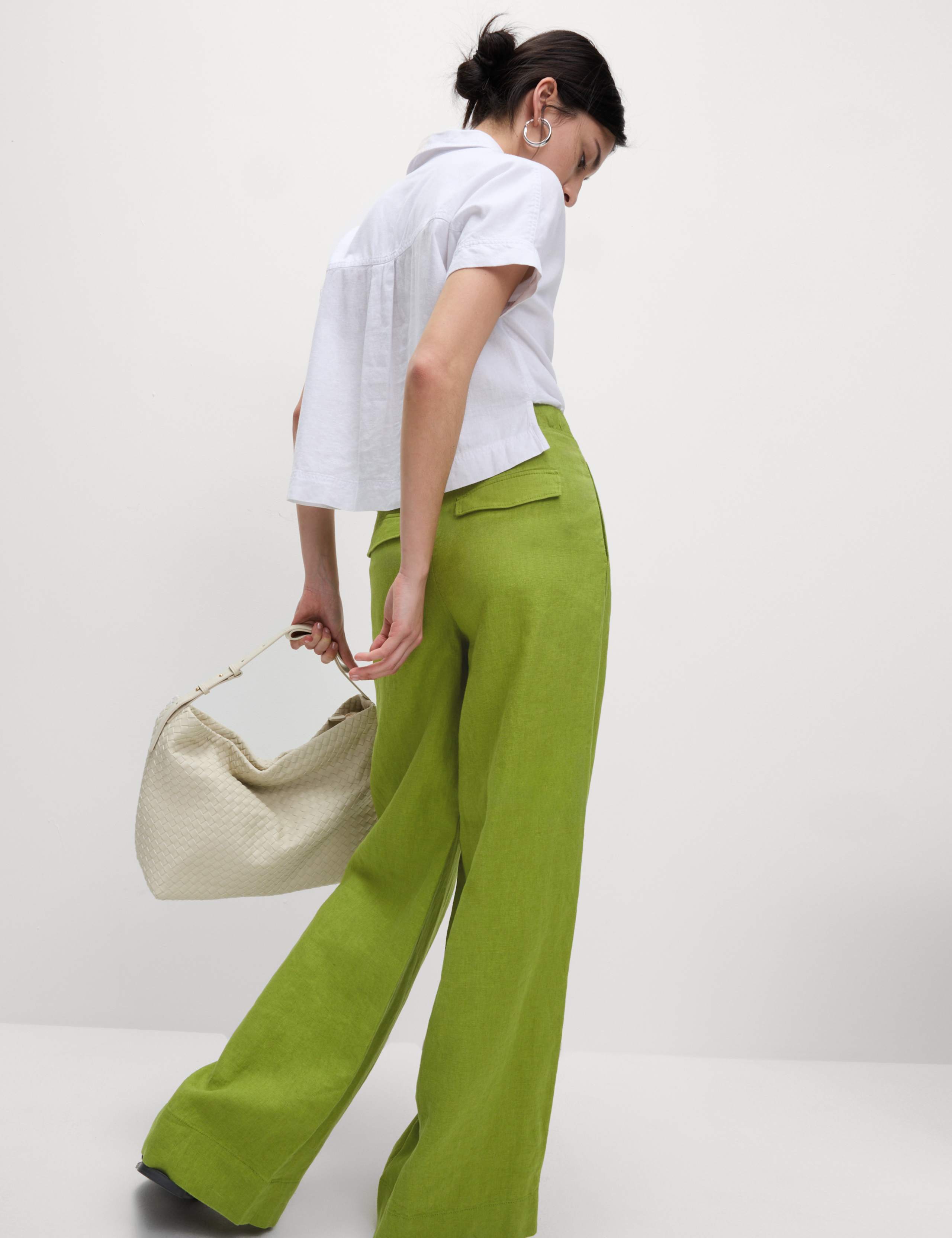 Pure Linen Wide Leg Trousers 1 of 7