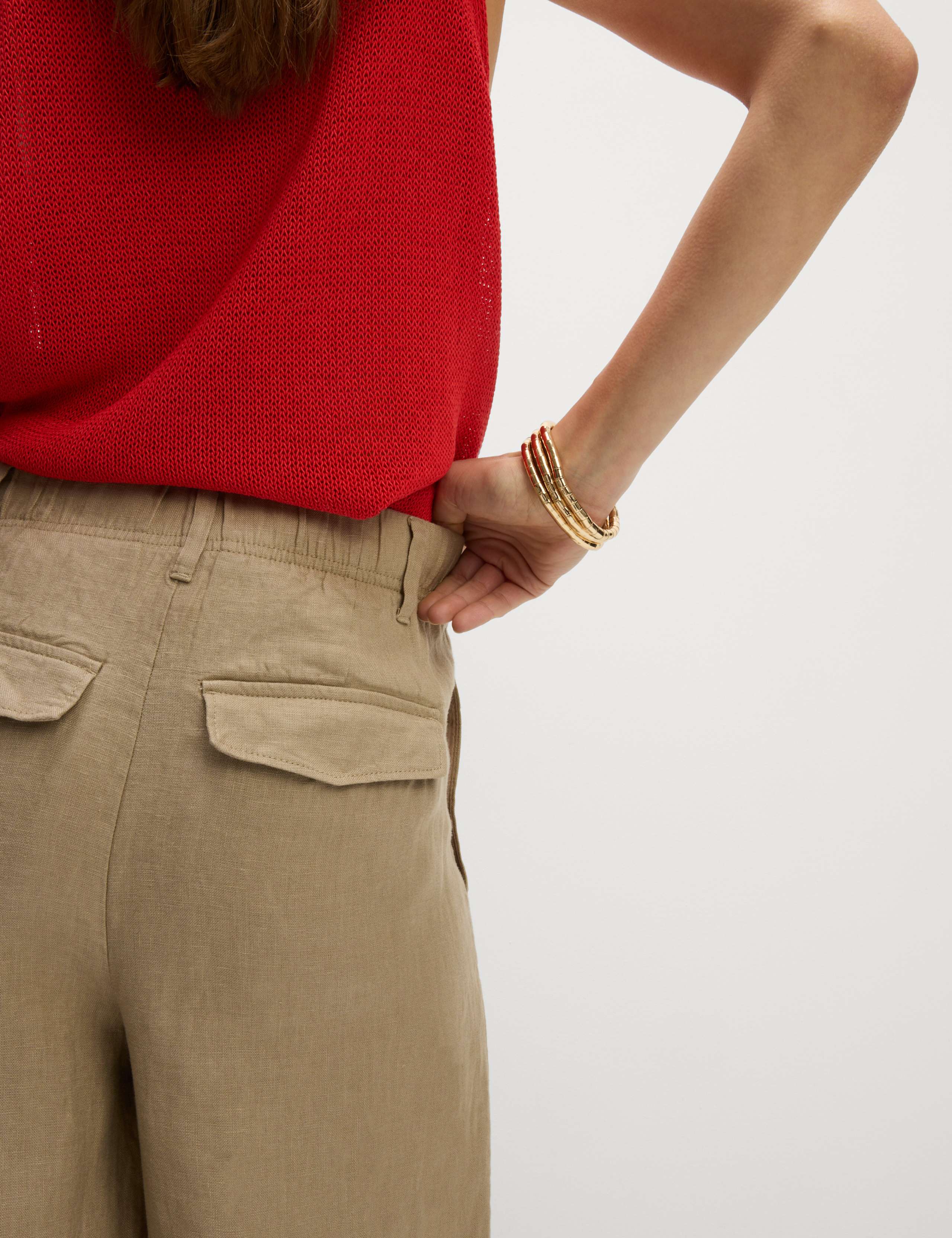 Pure Linen Wide Leg Trousers 4 of 5