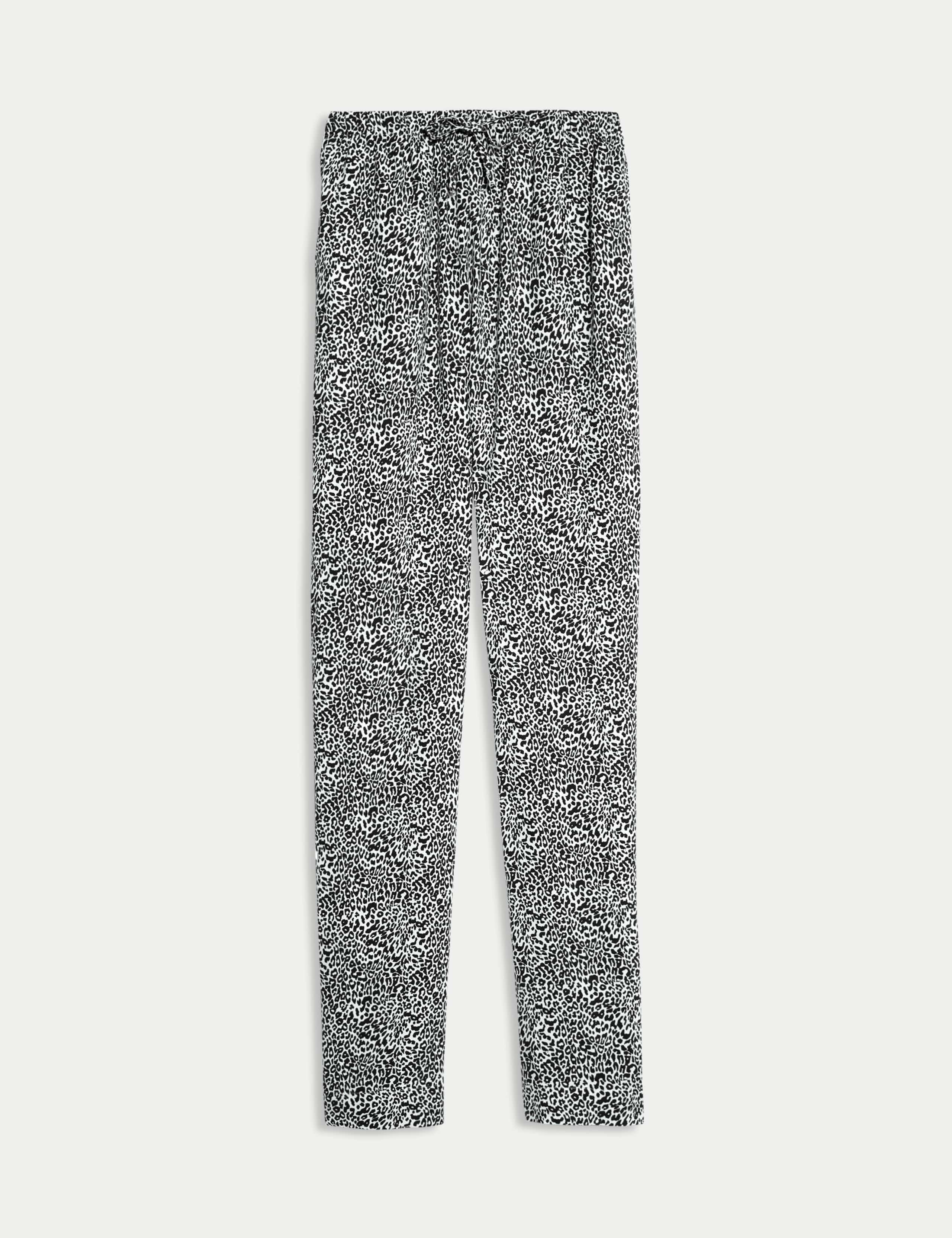 Pure Twill Printed High Waisted Tapered Trousers 2 of 6