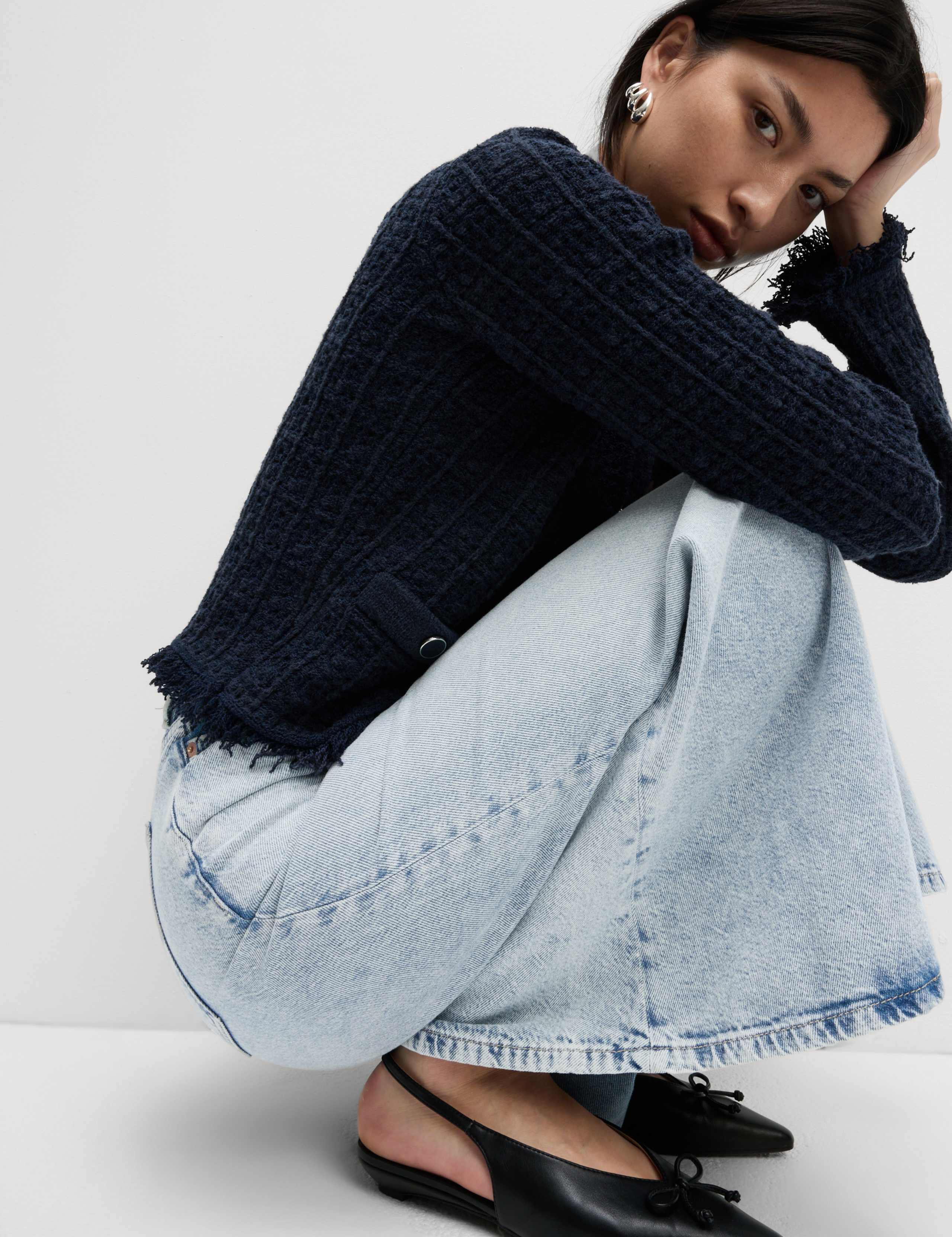 Denim Maxi A-Line Skirt 5 of 6