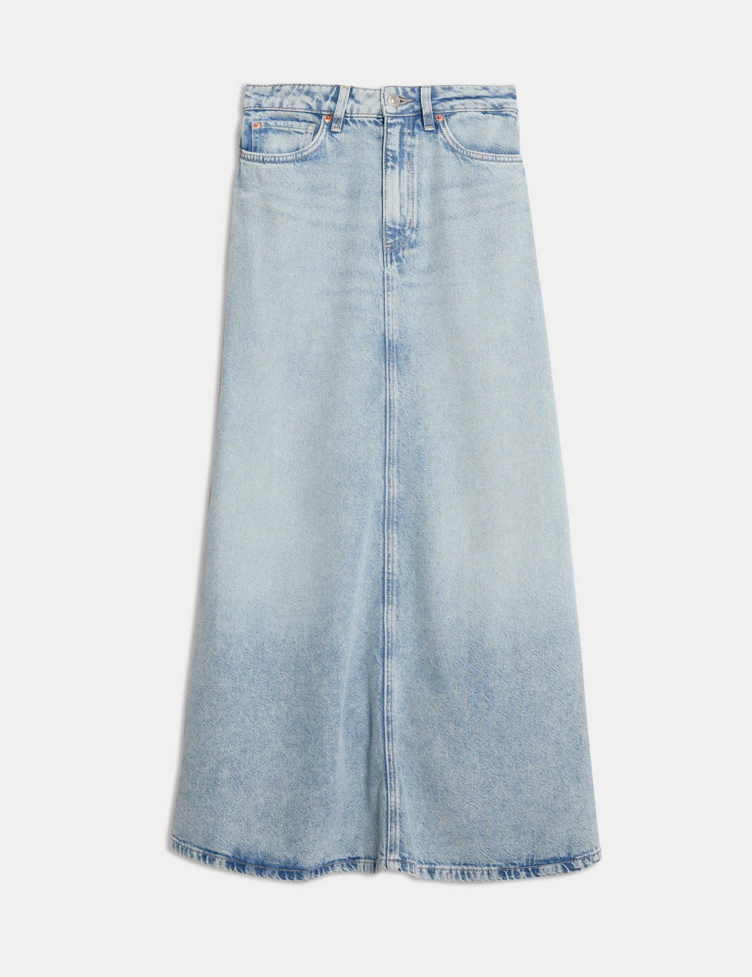 Denim Maxi A-Line Skirt 2 of 6