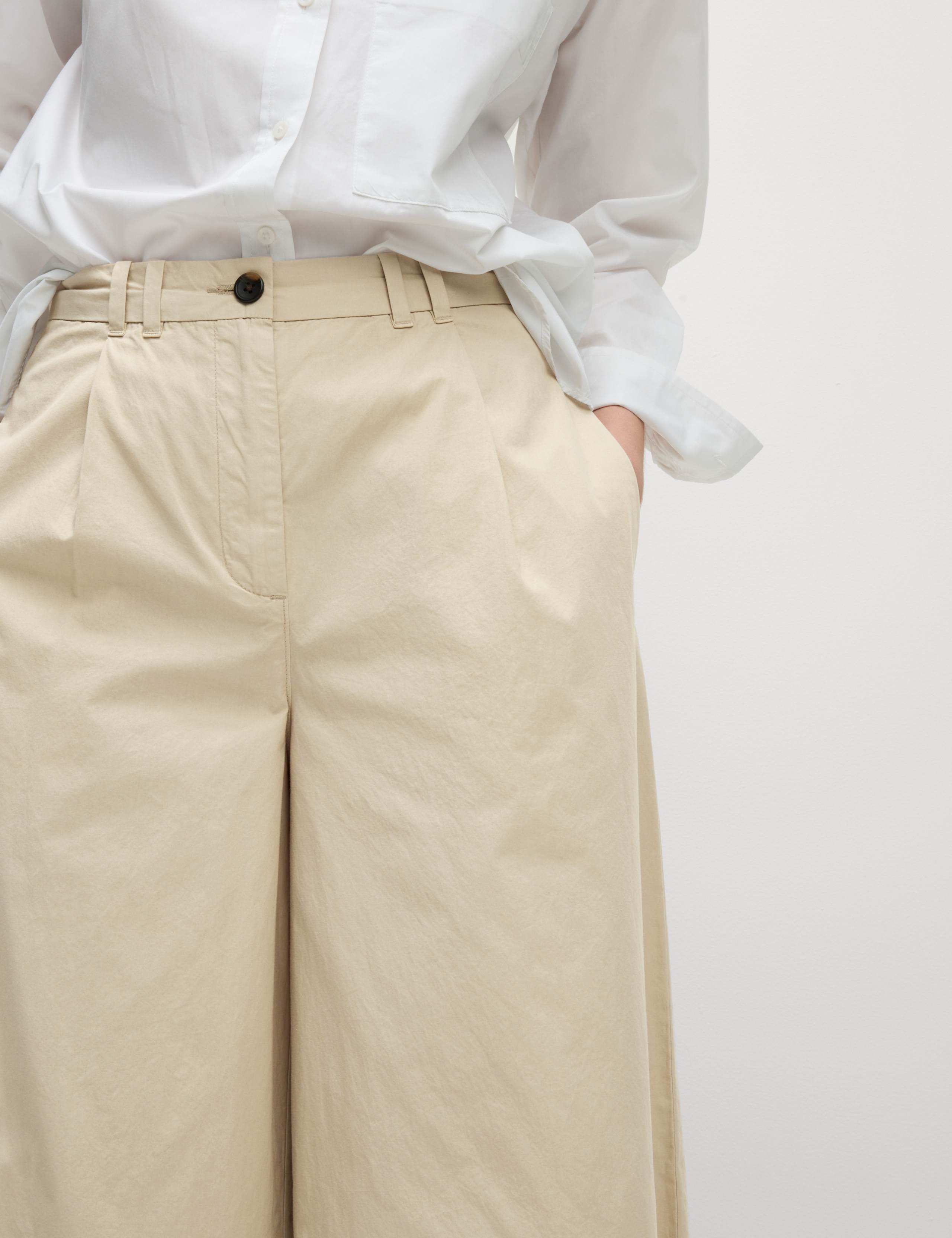 Pure Cotton Pleated Wide Leg Chinos 5 of 5