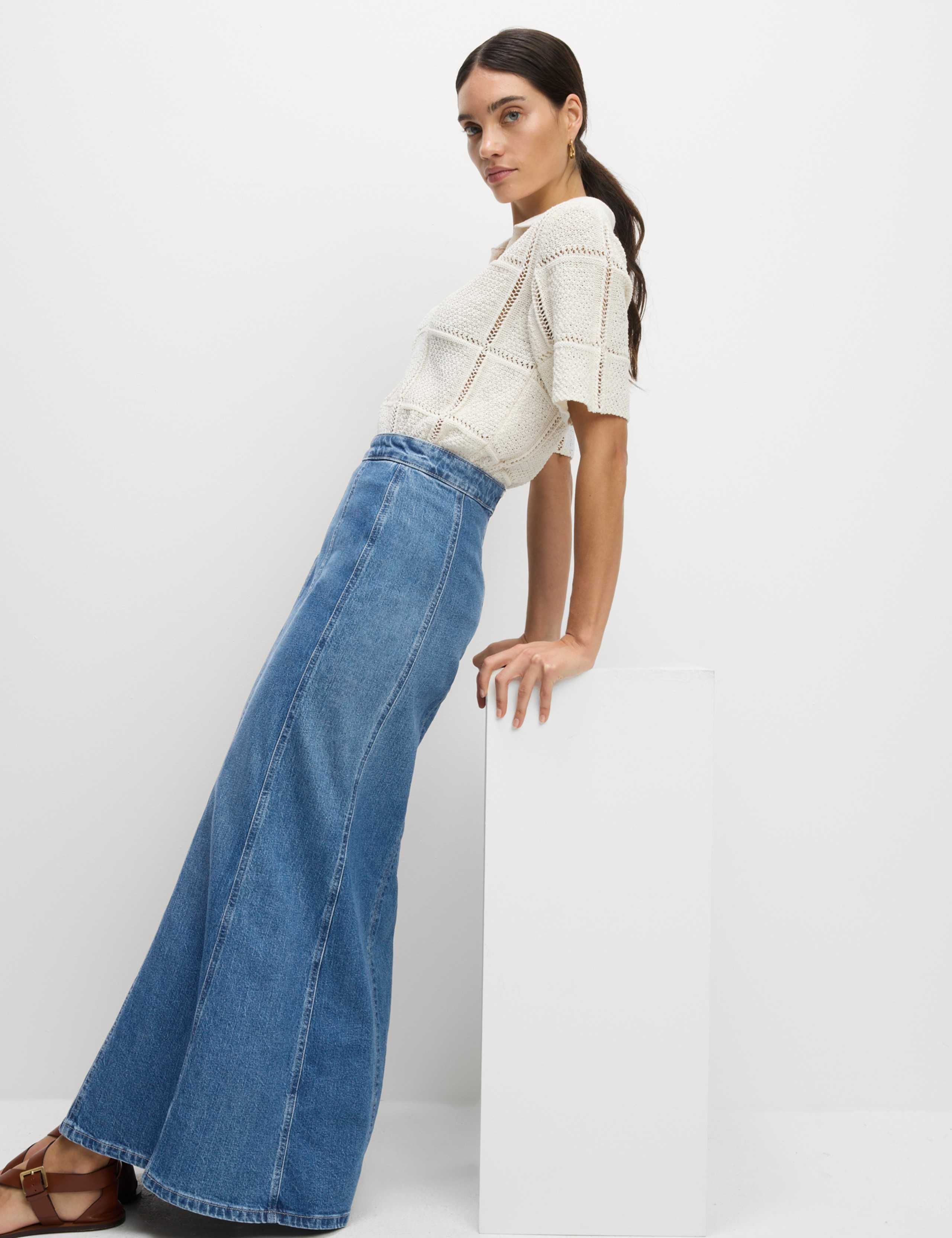 Denim Maxi Skirt 1 of 6