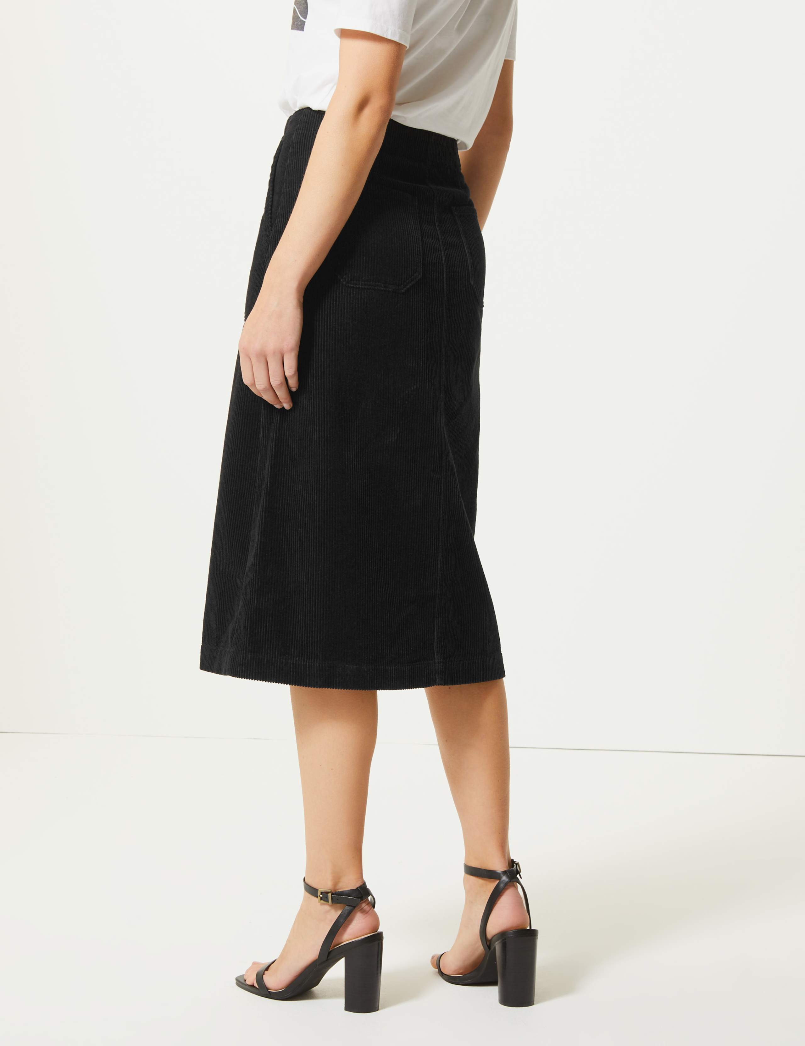 Pure Cotton Corduroy A-Line Midi Skirt 3 of 4