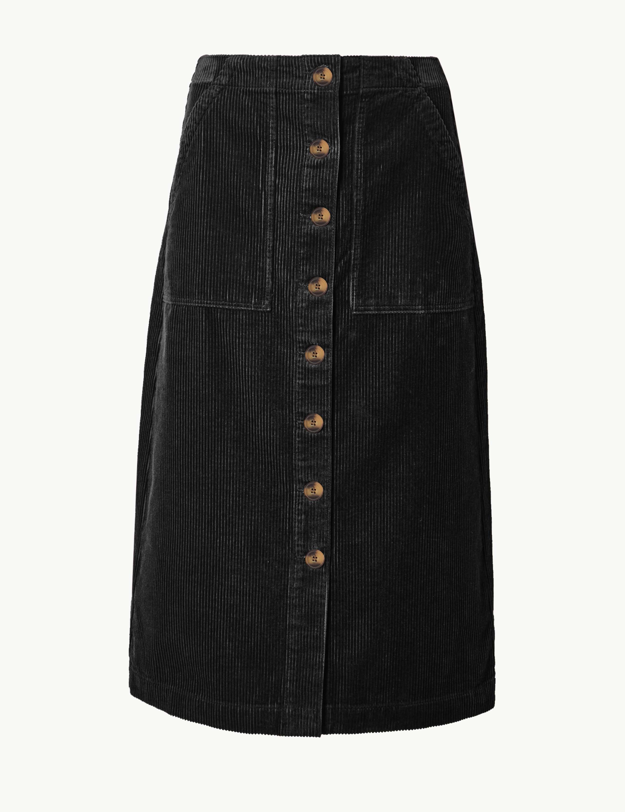 Pure Cotton Corduroy A-Line Midi Skirt 2 of 4