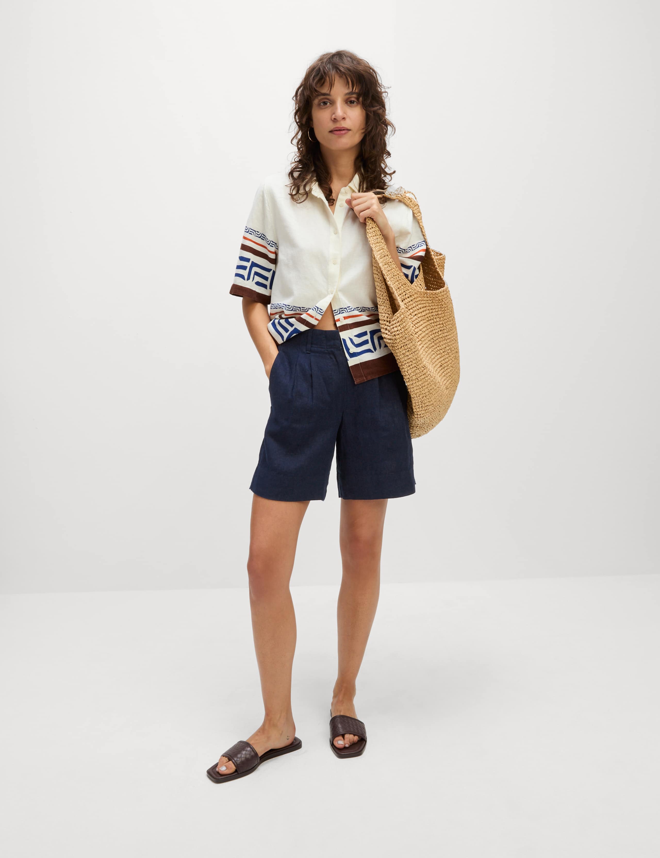 Pure Linen High Waisted Shorts 1 of 5