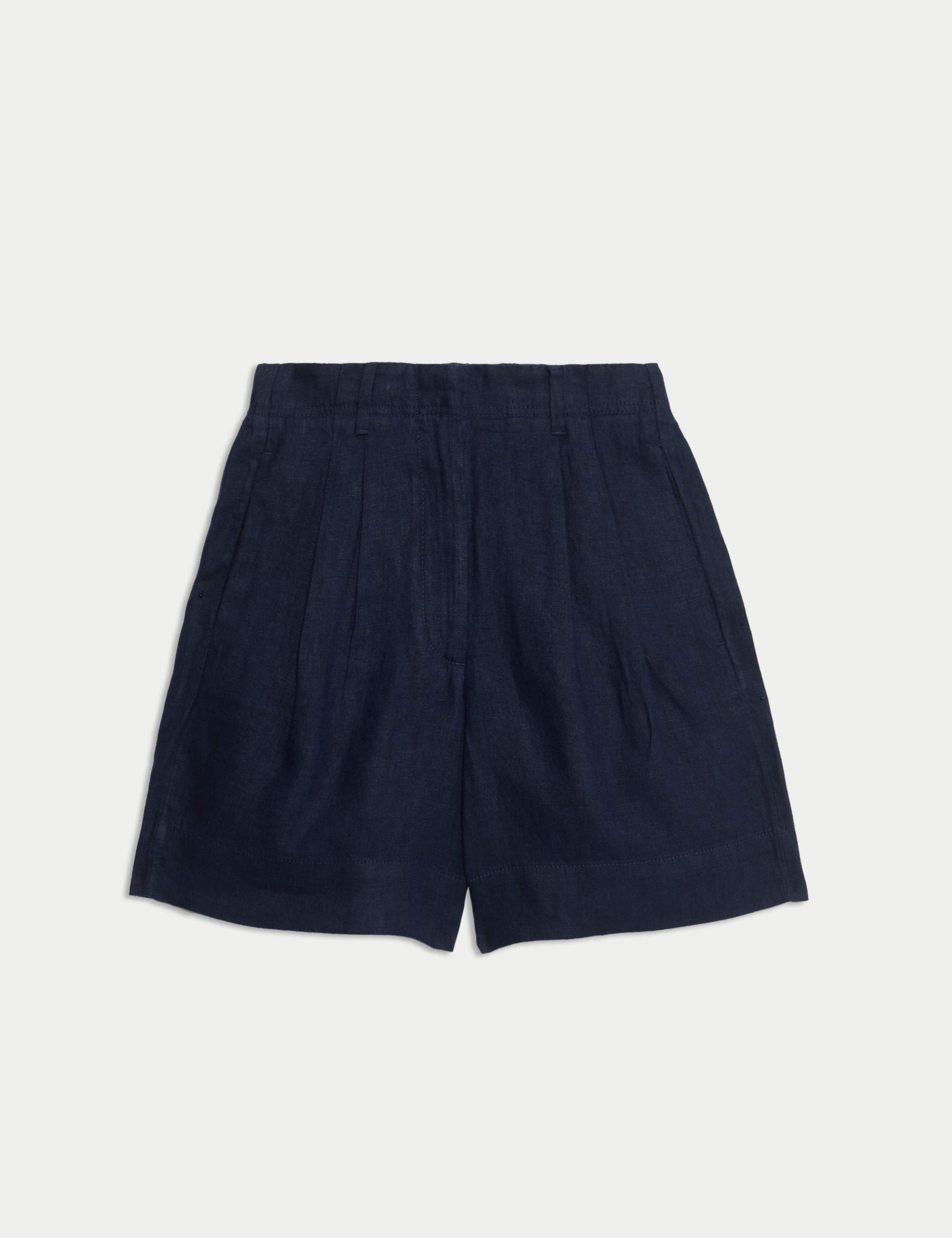 Pure Linen High Waisted Shorts 2 of 5