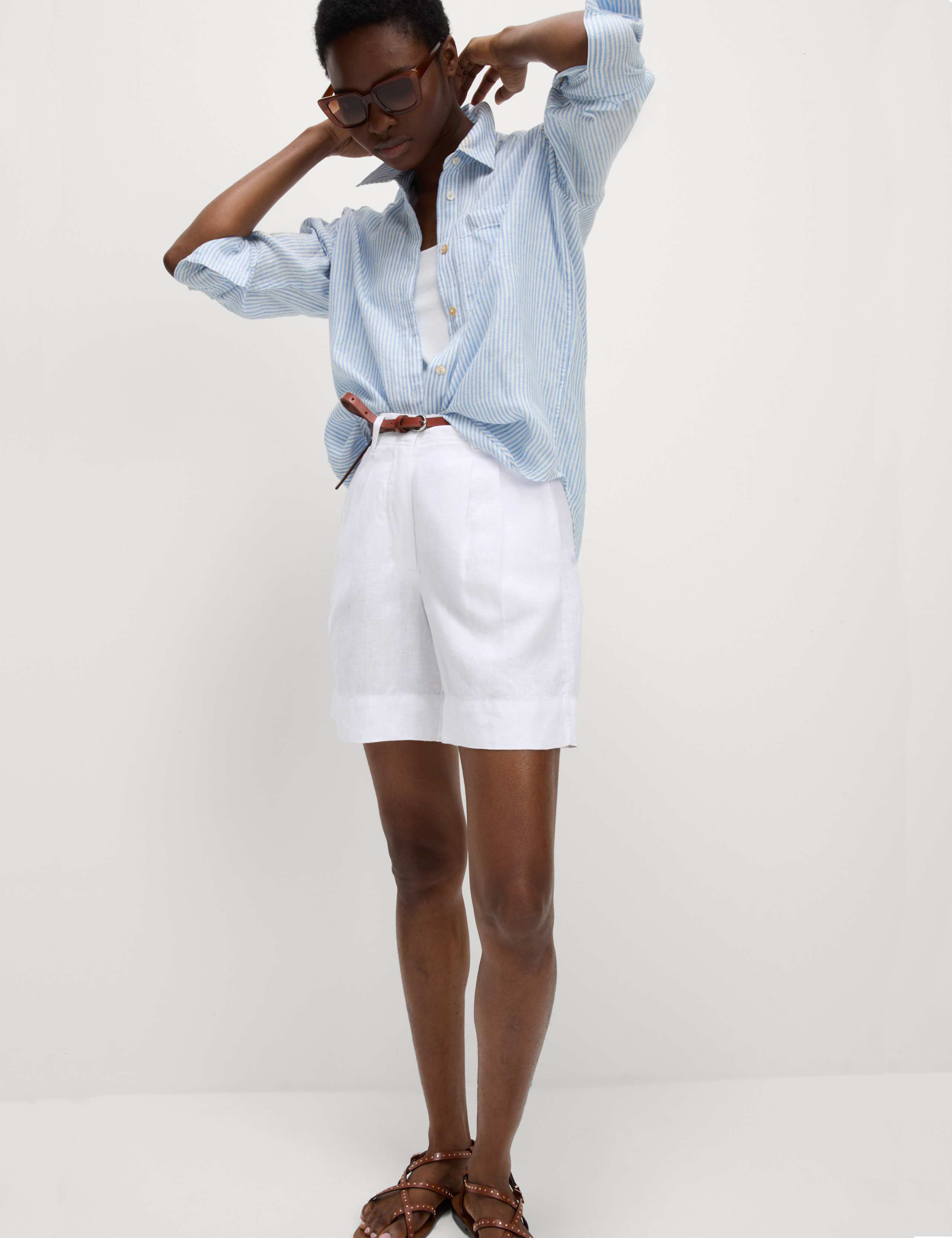 Pure Linen High Waisted Shorts 5 of 5