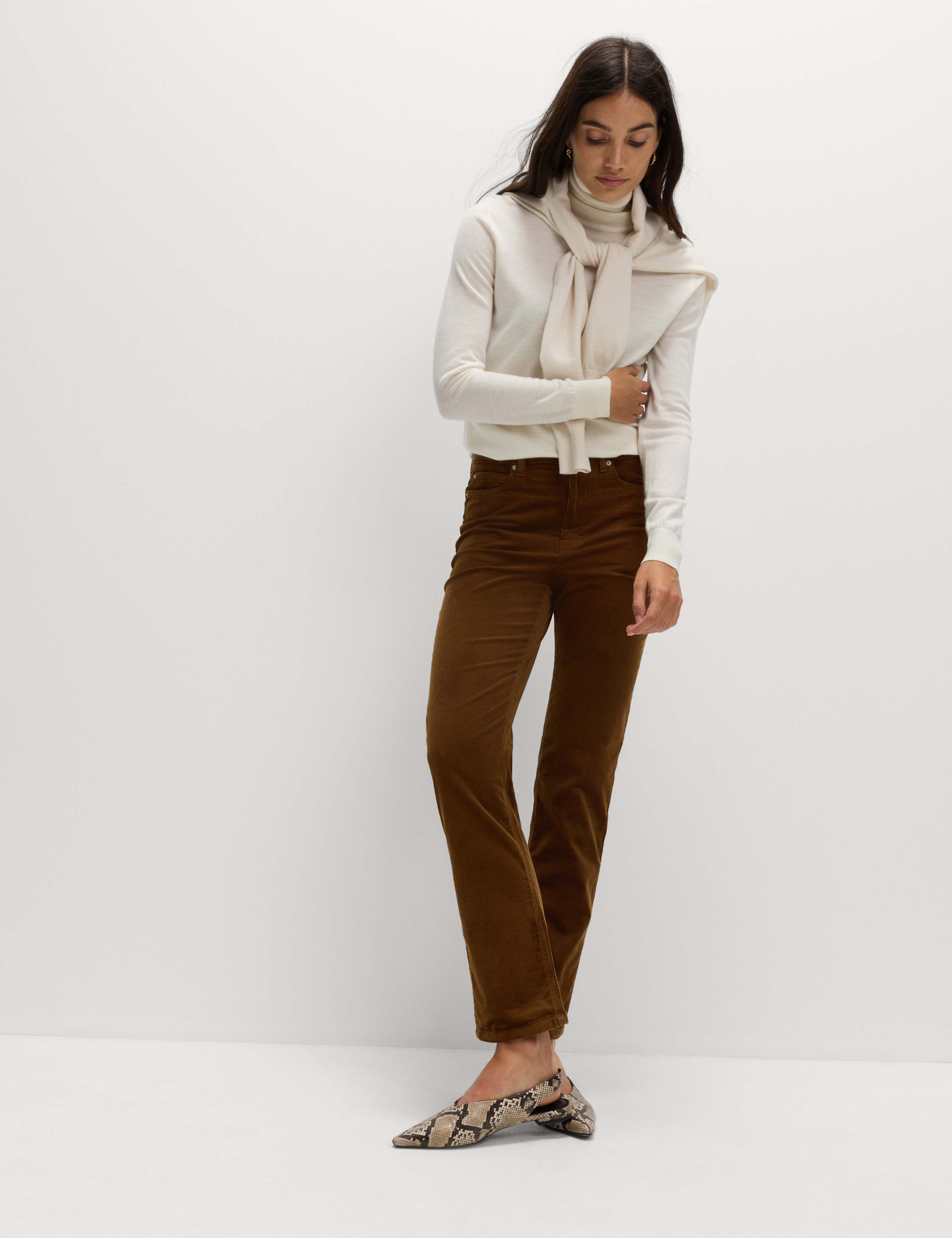 Cotton Rich Cord Straight Leg Trousers with Modal 6 of 7