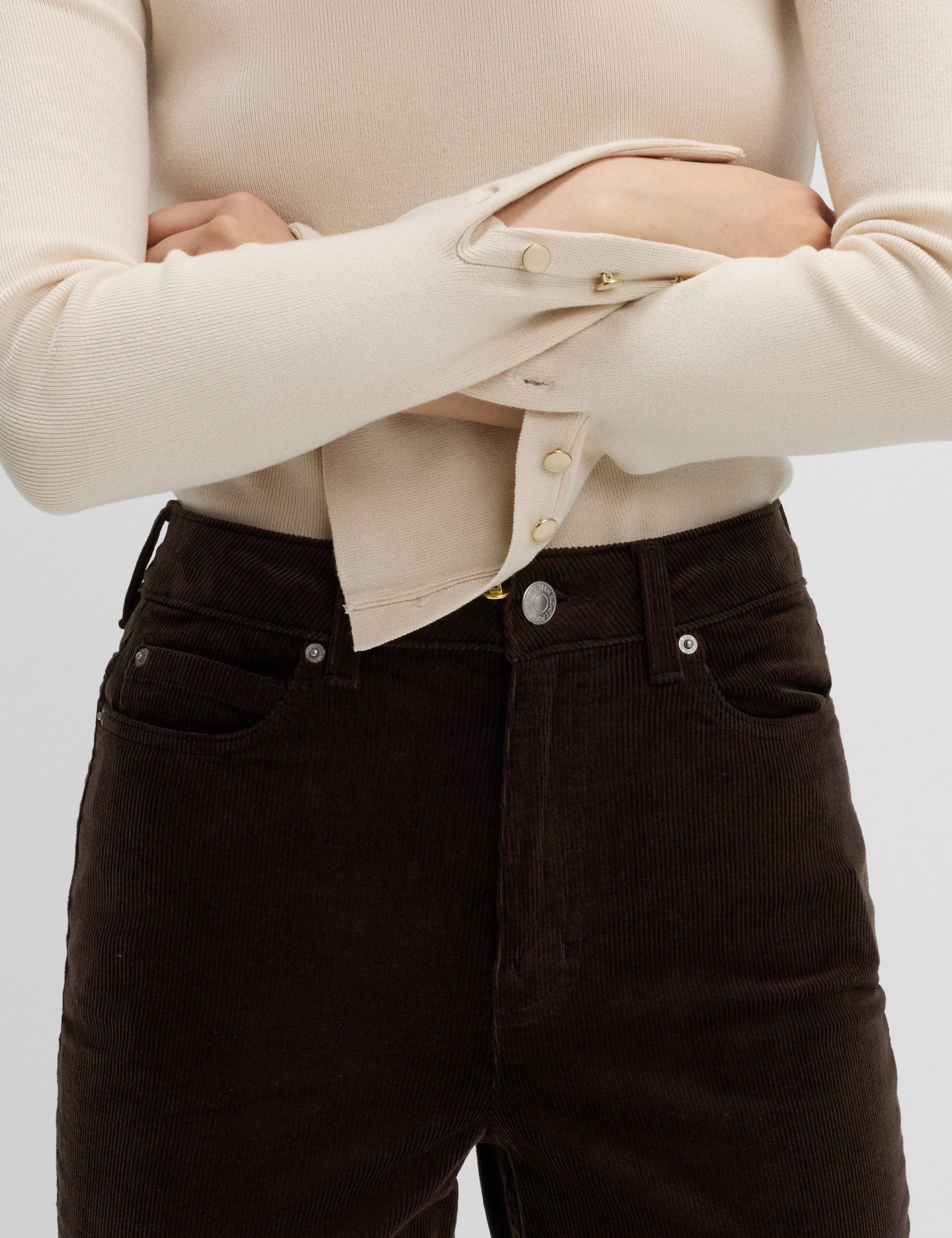 Cotton Rich Cord Straight Leg Trousers with Modal 4 of 7