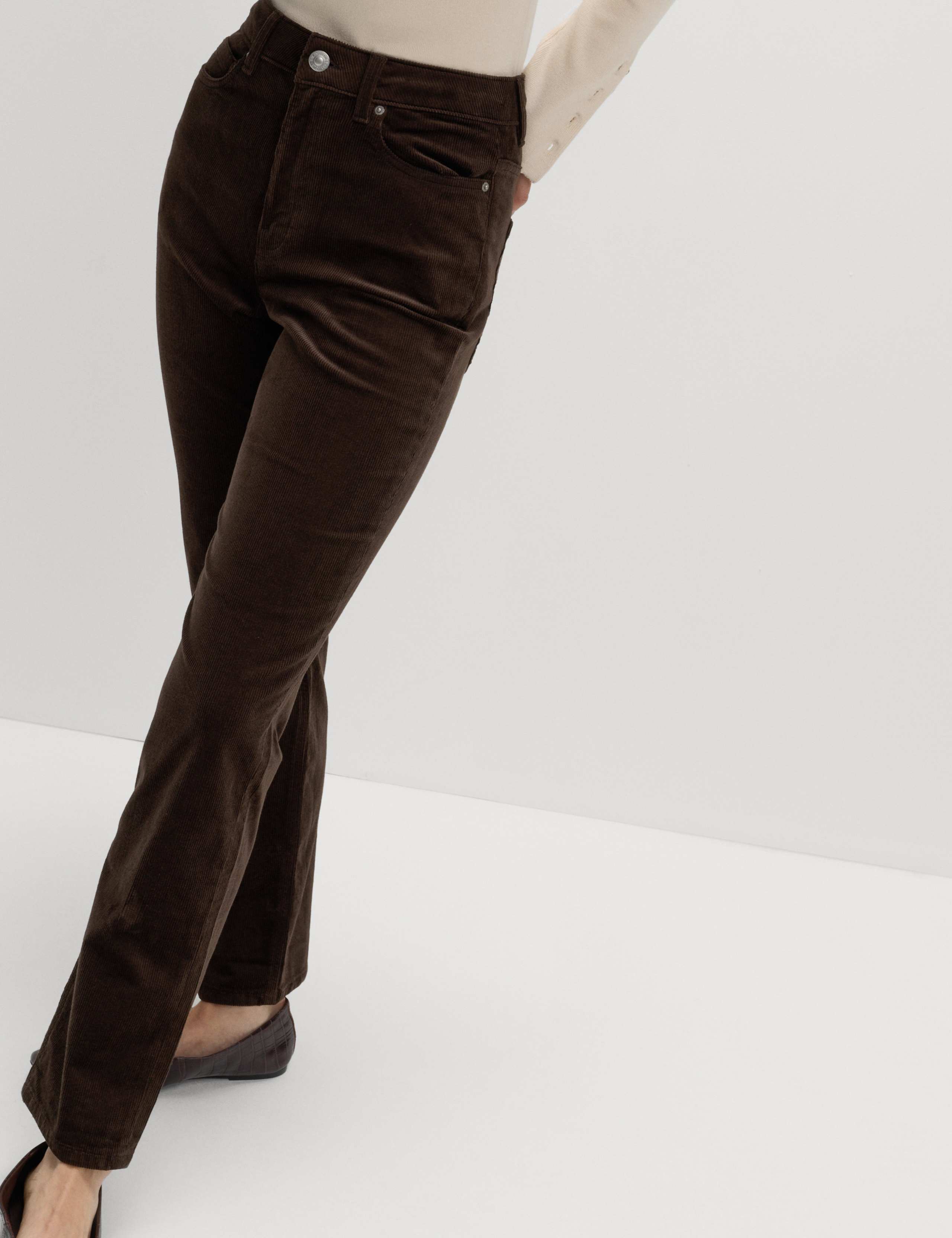Cotton Rich Cord Straight Leg Trousers with Modal 6 of 7