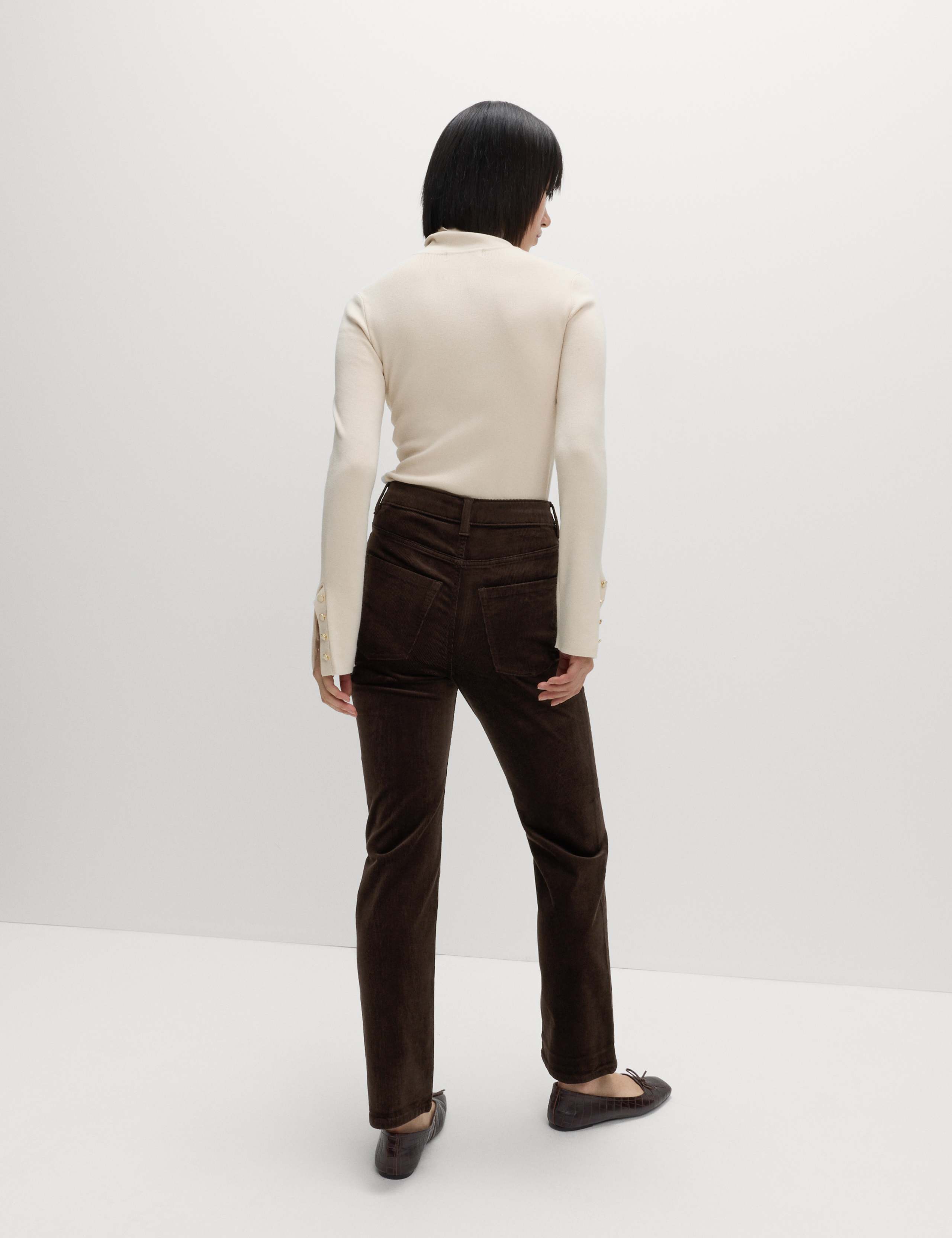 Cotton Rich Cord Straight Leg Trousers with Modal 7 of 7