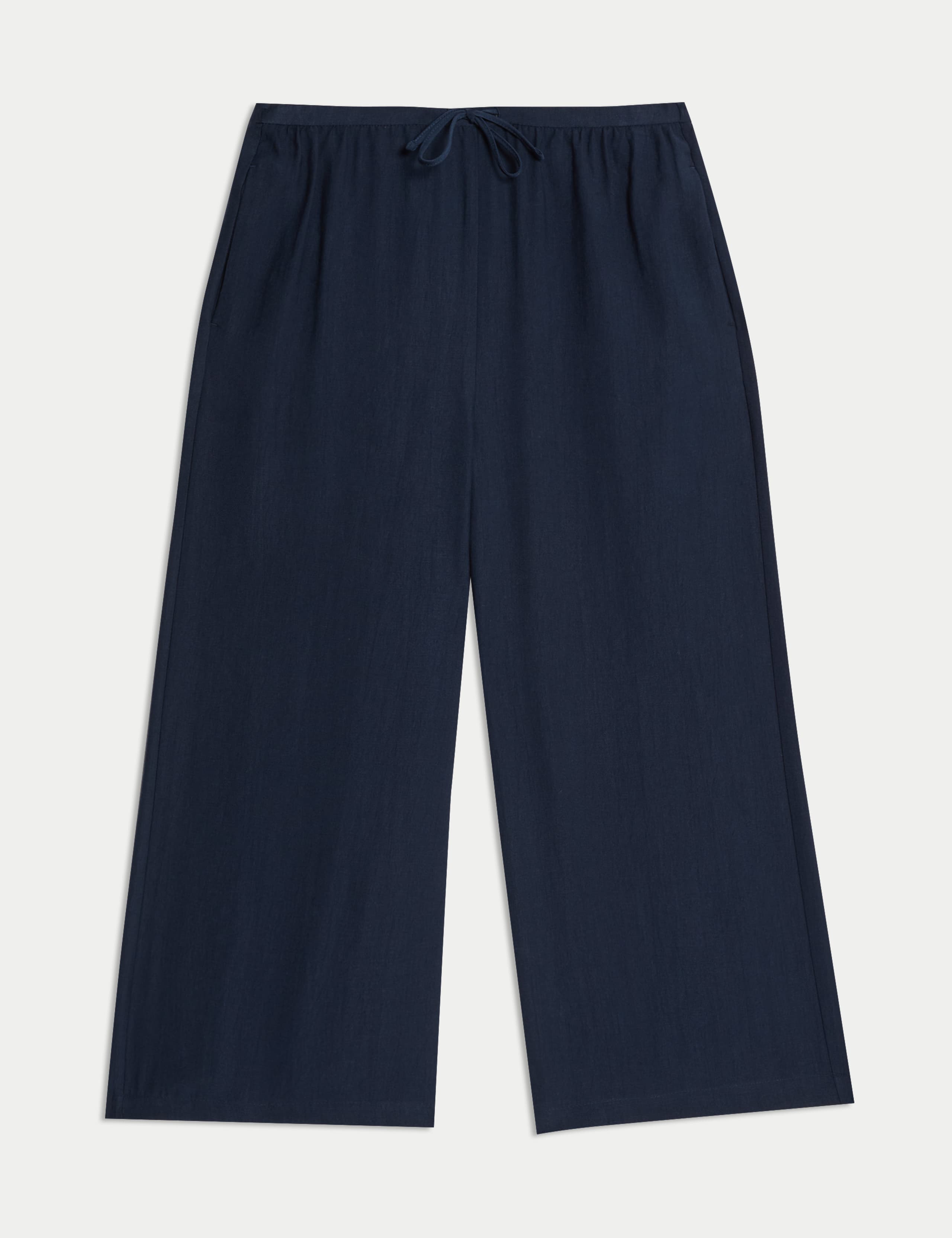 Lyocell Rich Wide Leg Cropped Trousers 2 of 6