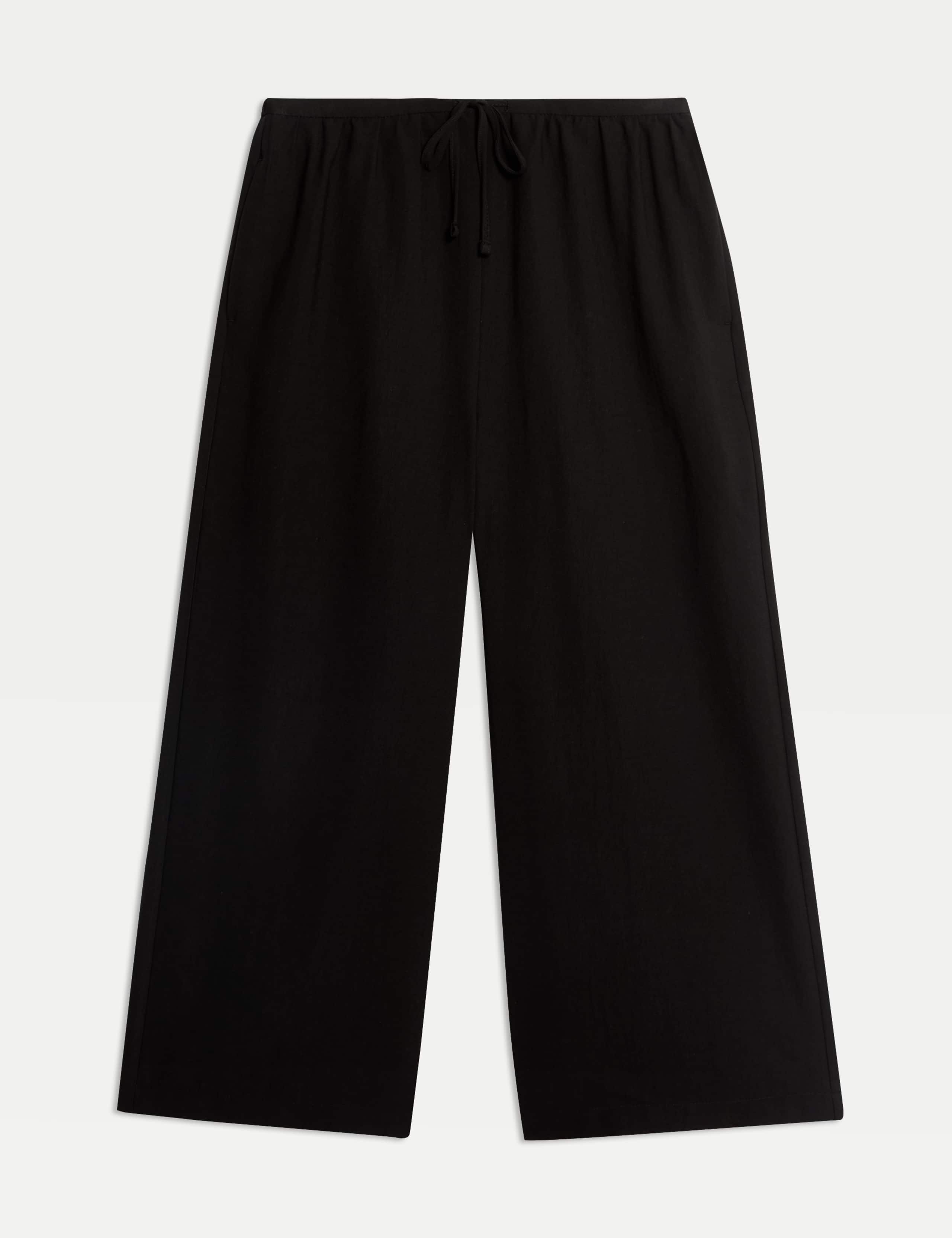 Lyocell Rich Wide Leg Cropped Trousers 2 of 5