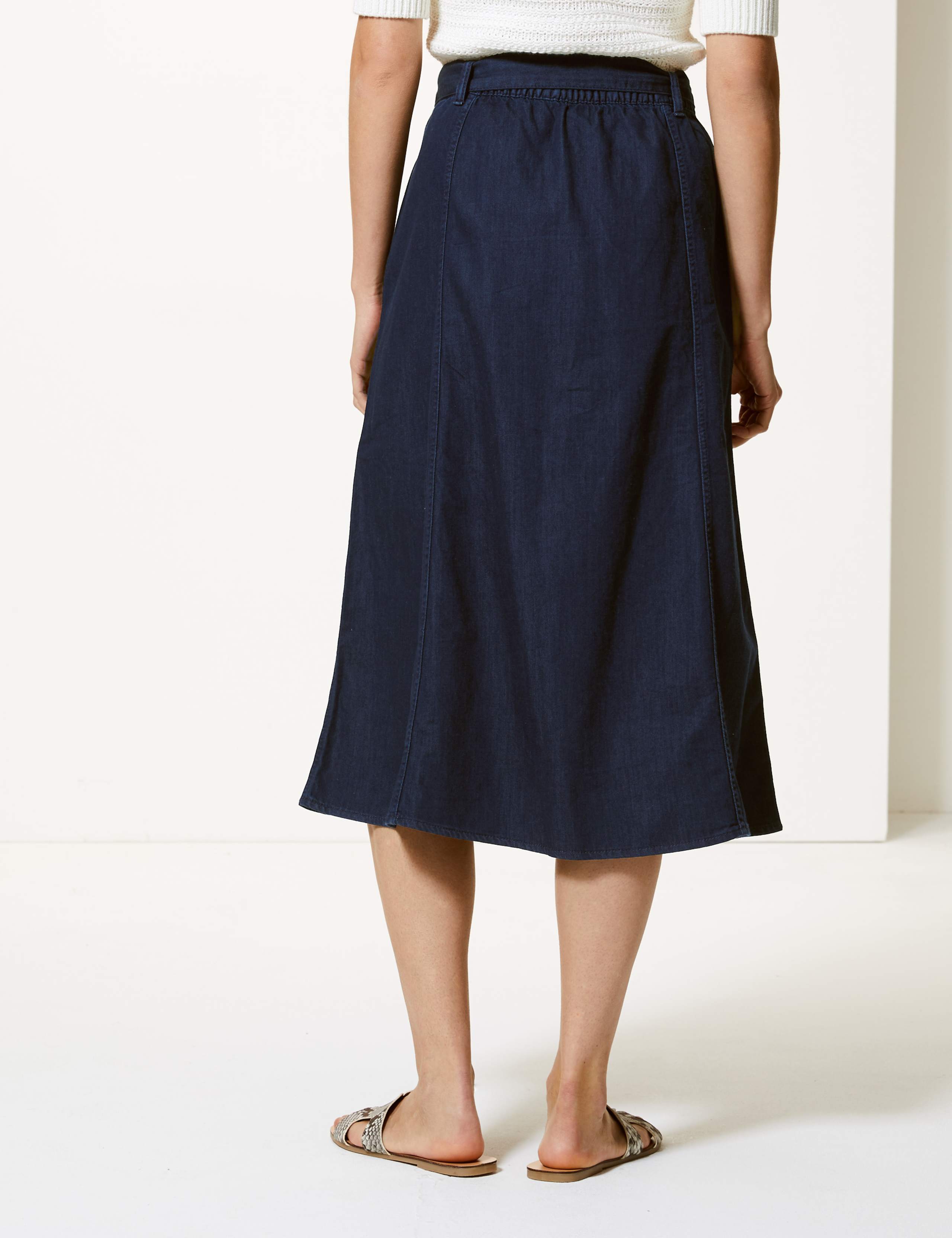 Denim Midi Skirt 3 of 4