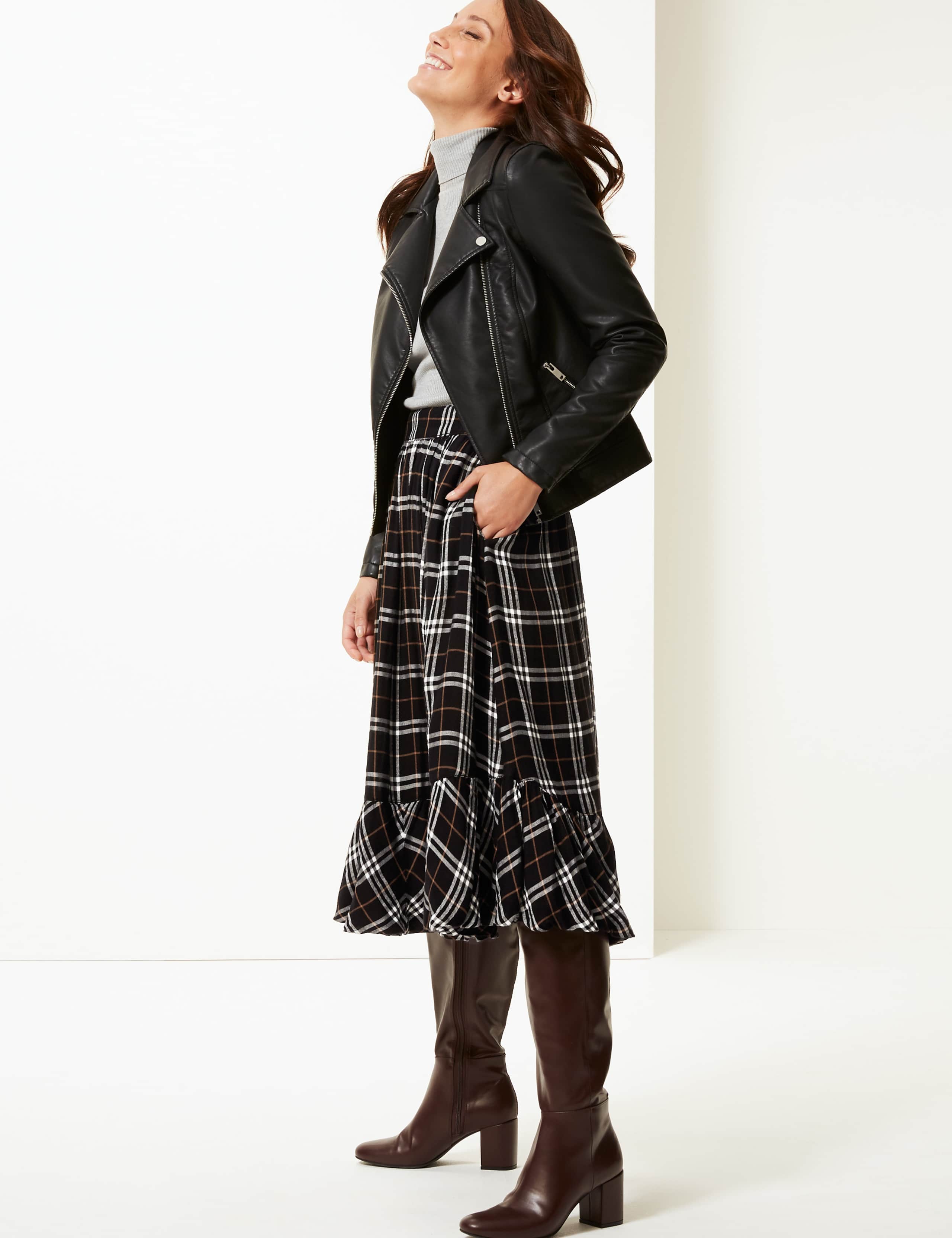 Checked Midi Skirt 1 of 5