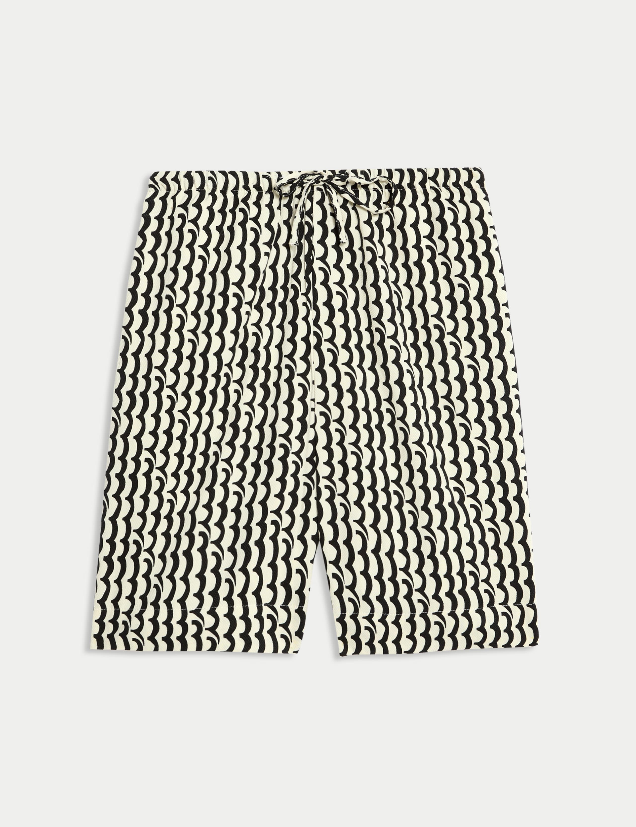 Printed Pure Twill High Waisted Shorts 2 of 5