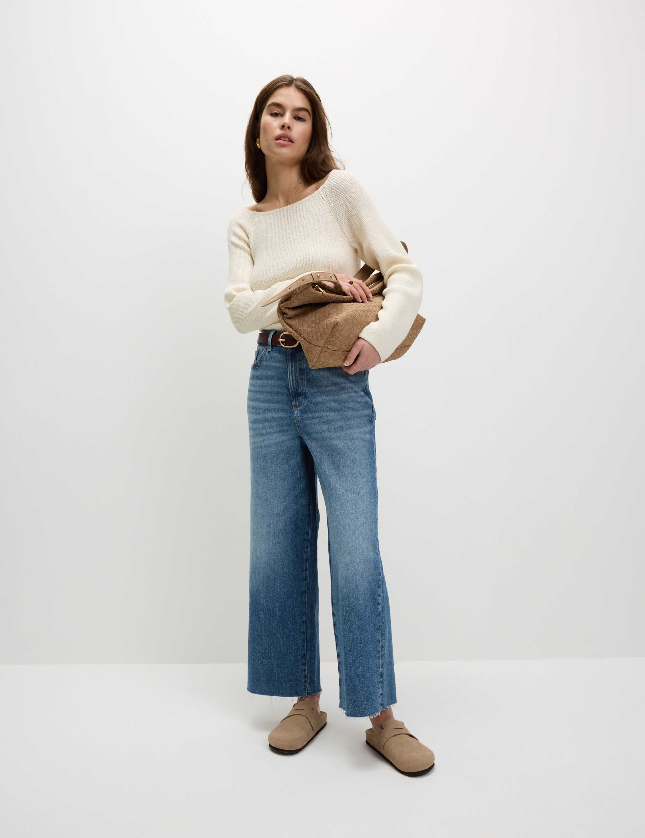 Wide Leg Cropped Jeans 1 of 4