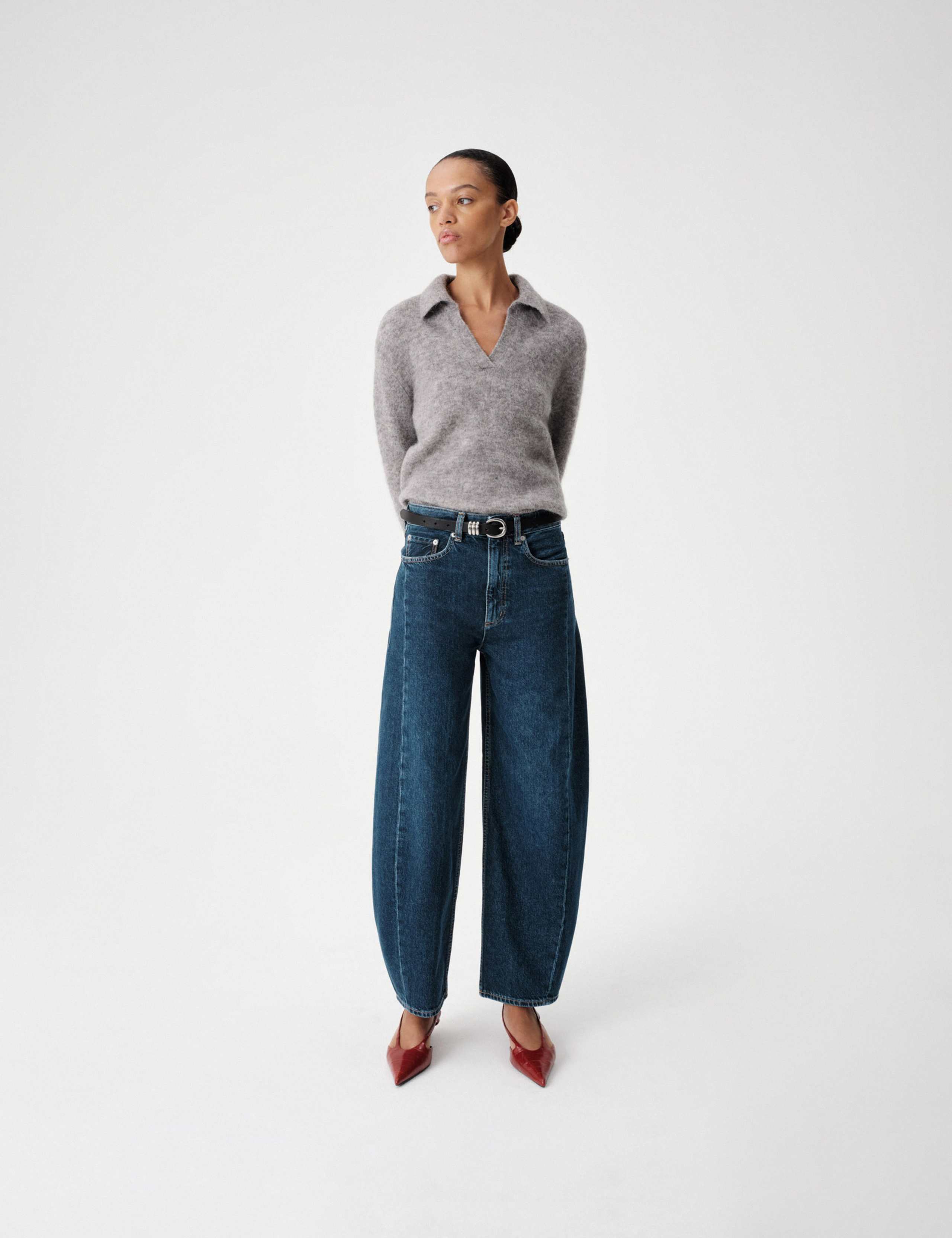 Mid Rise Barrel Leg Jeans by M&S IE