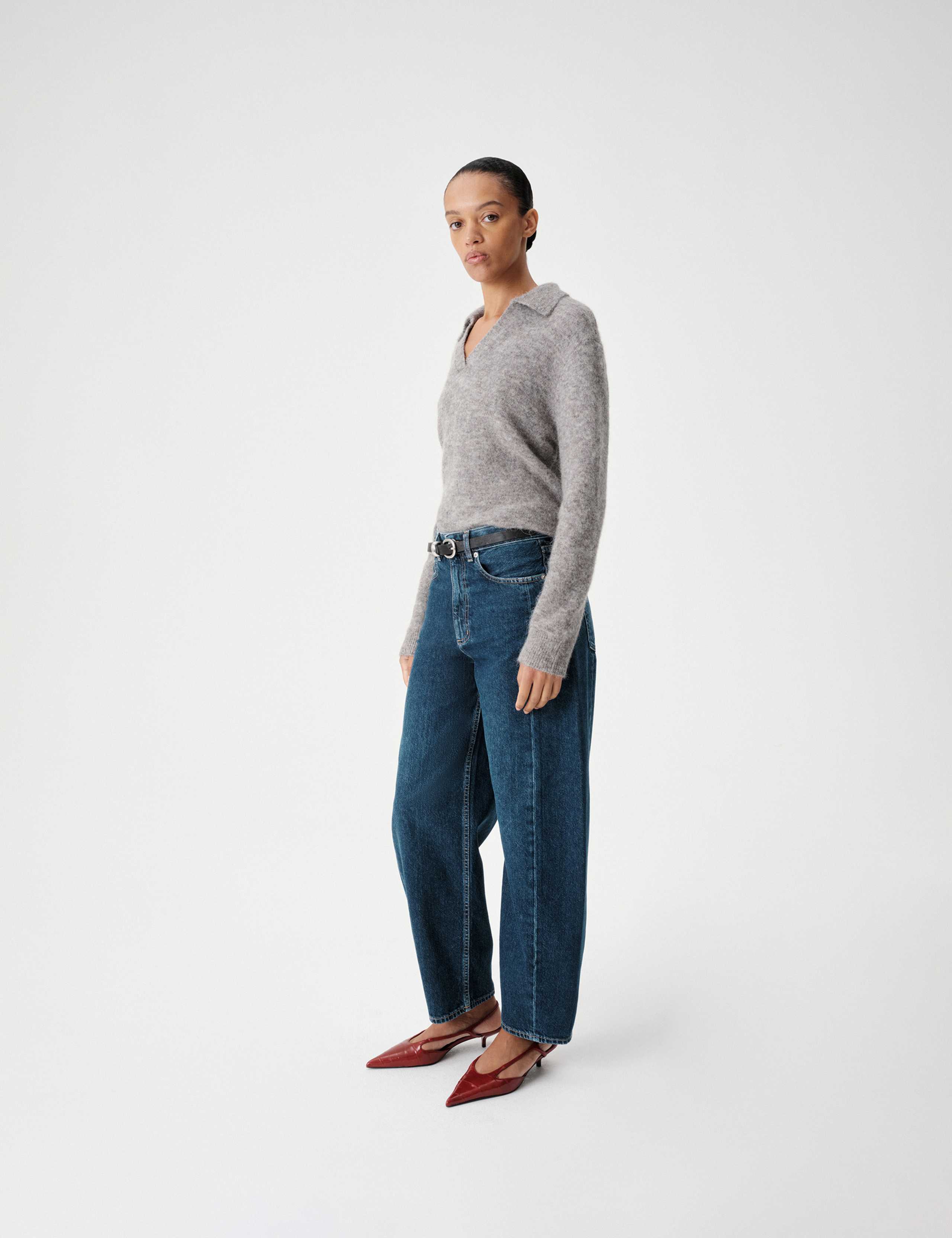 Mid Rise Barrel Leg Jeans by M&S IE