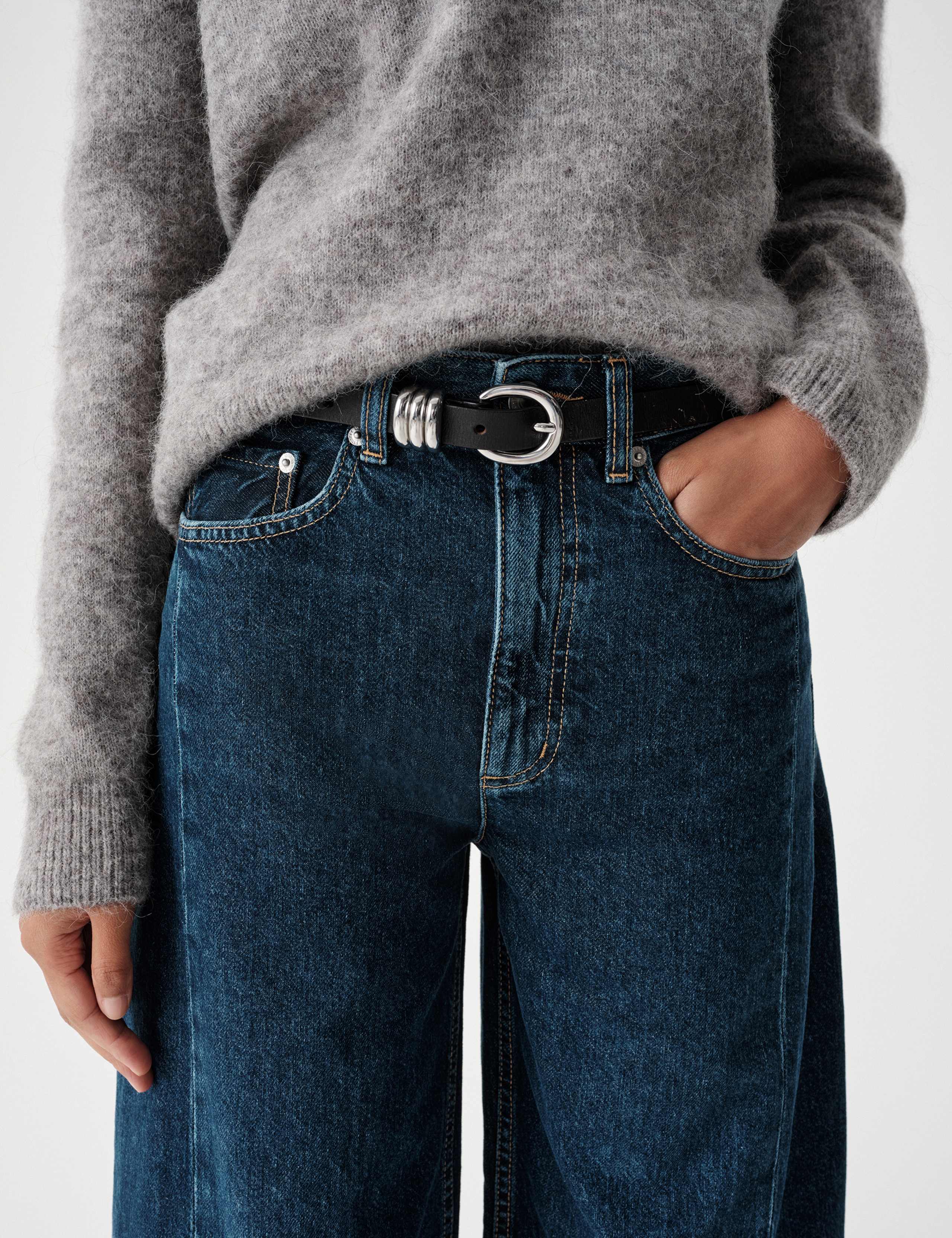 Mid Rise Barrel Leg Jeans by M&S IE