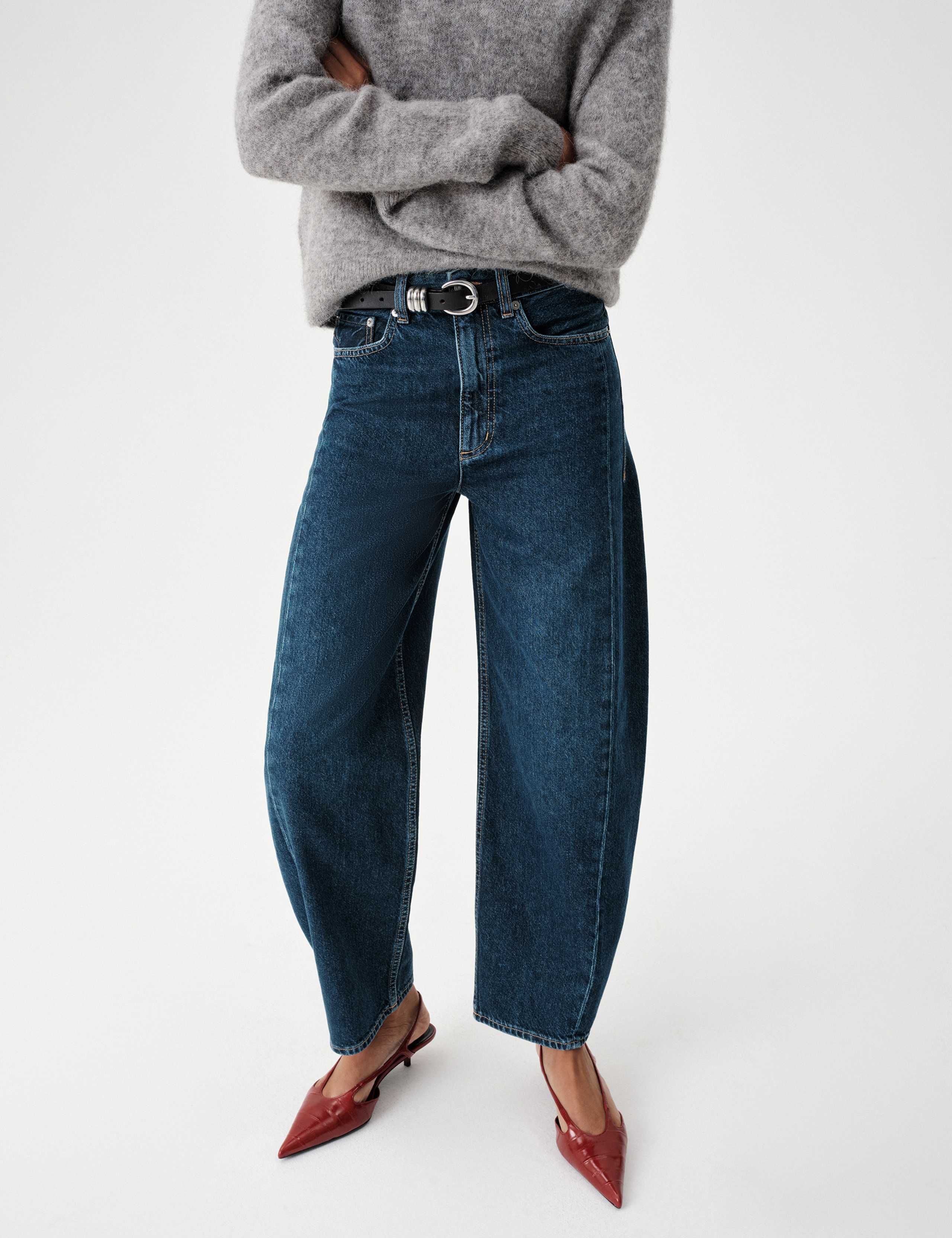 Mid Rise Barrel Leg Jeans by M&S IE