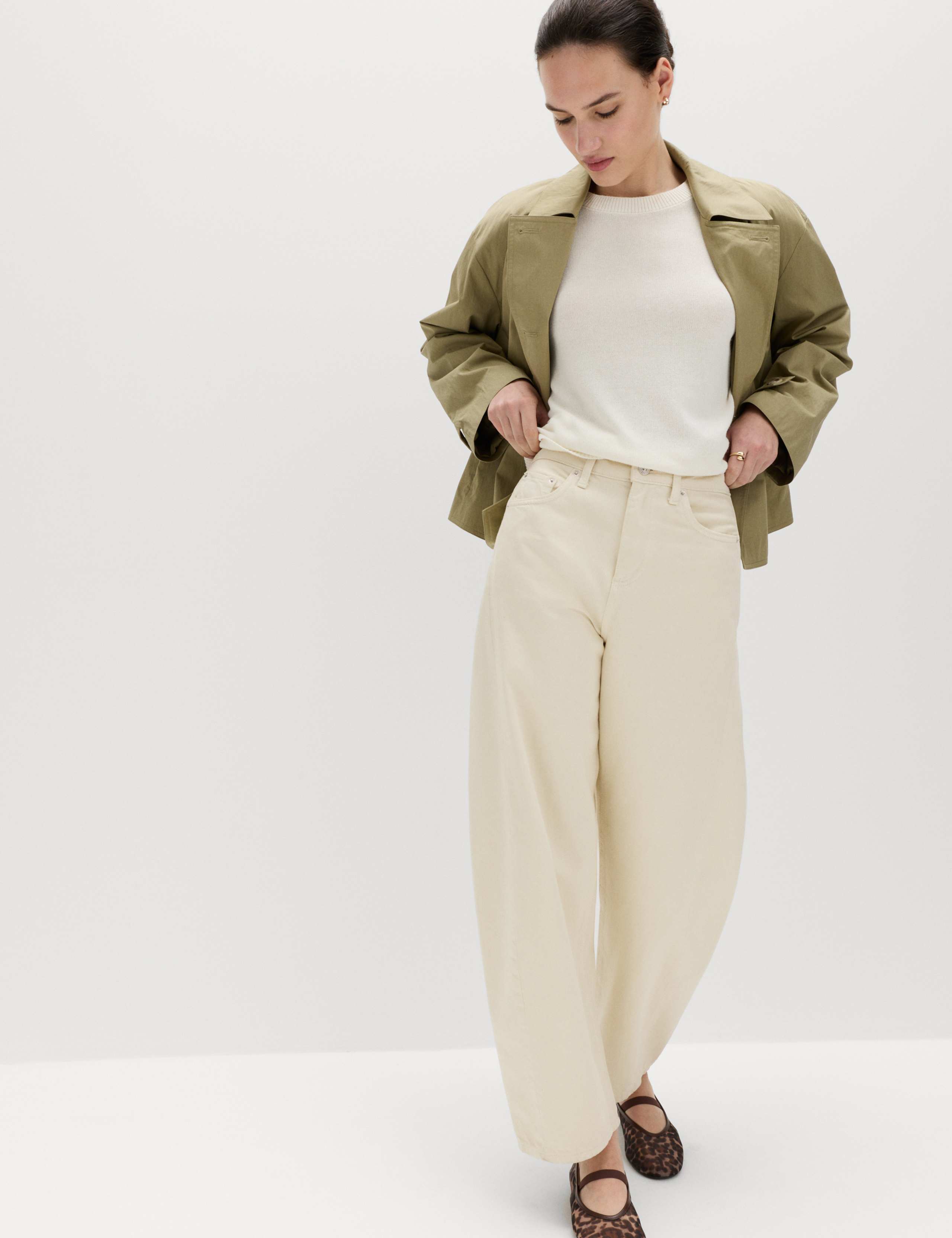 Mid Rise Barrel Jeans 1 of 6