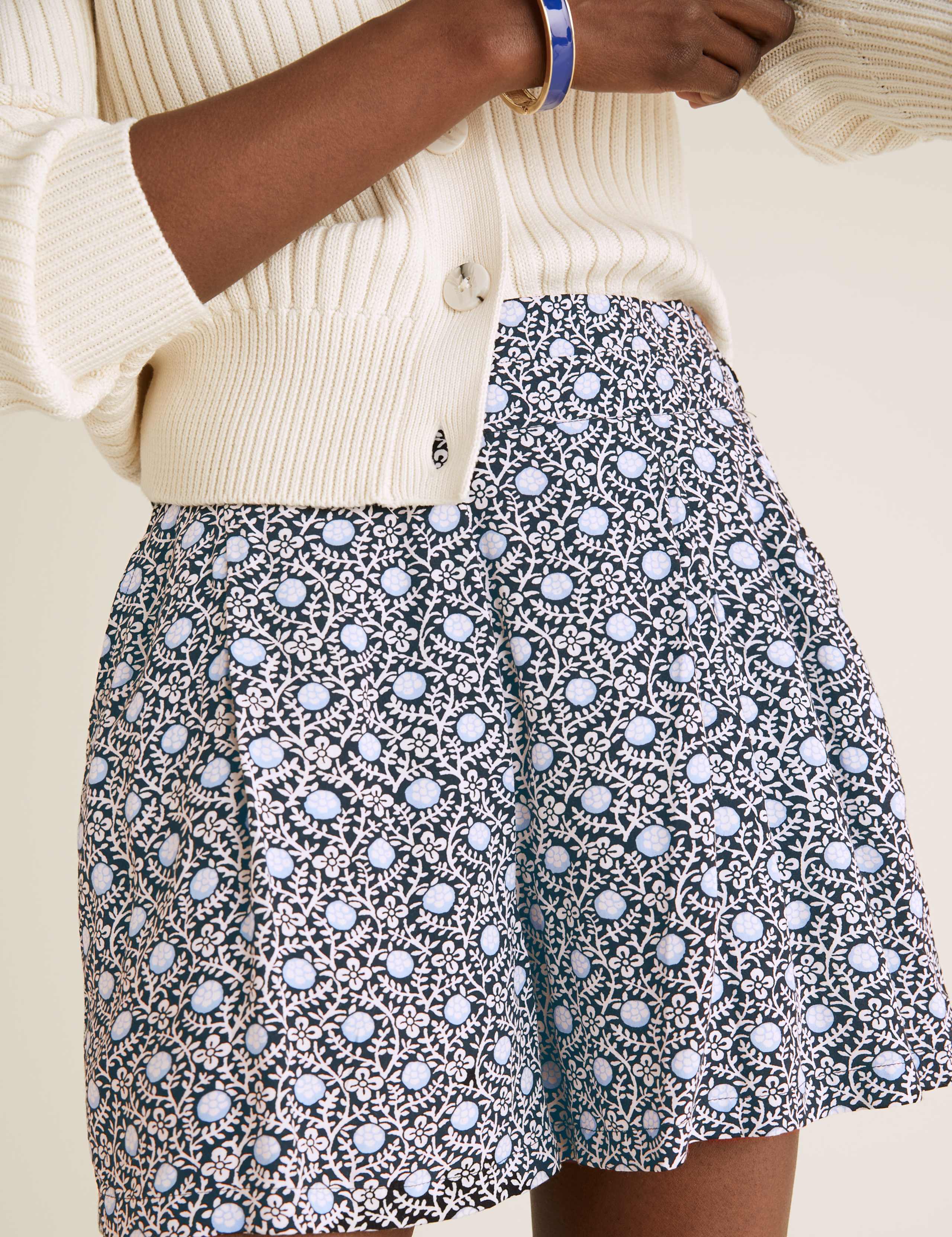 Floral High Waisted Pleat Front Shorts 4 of 5