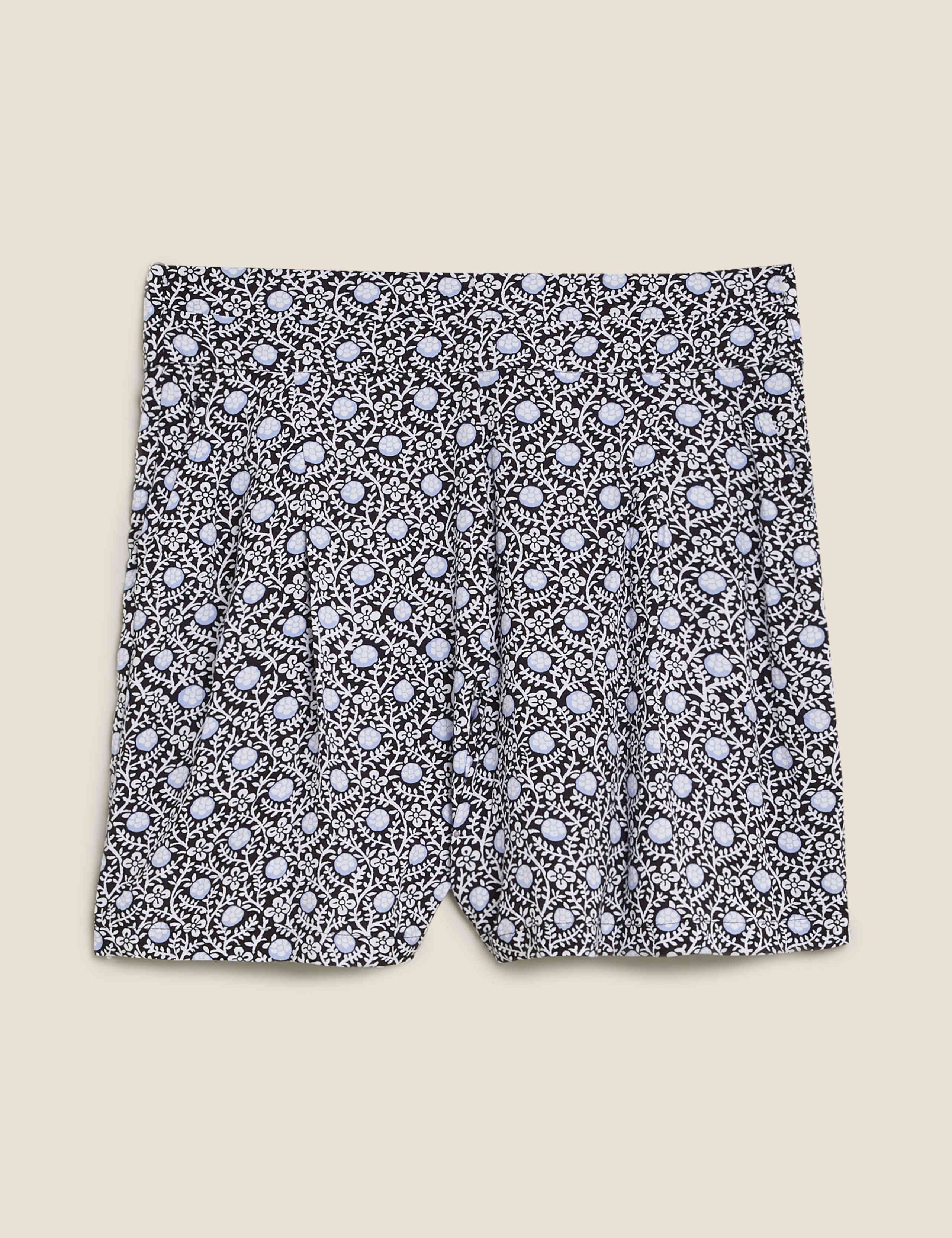 Floral High Waisted Pleat Front Shorts 2 of 5