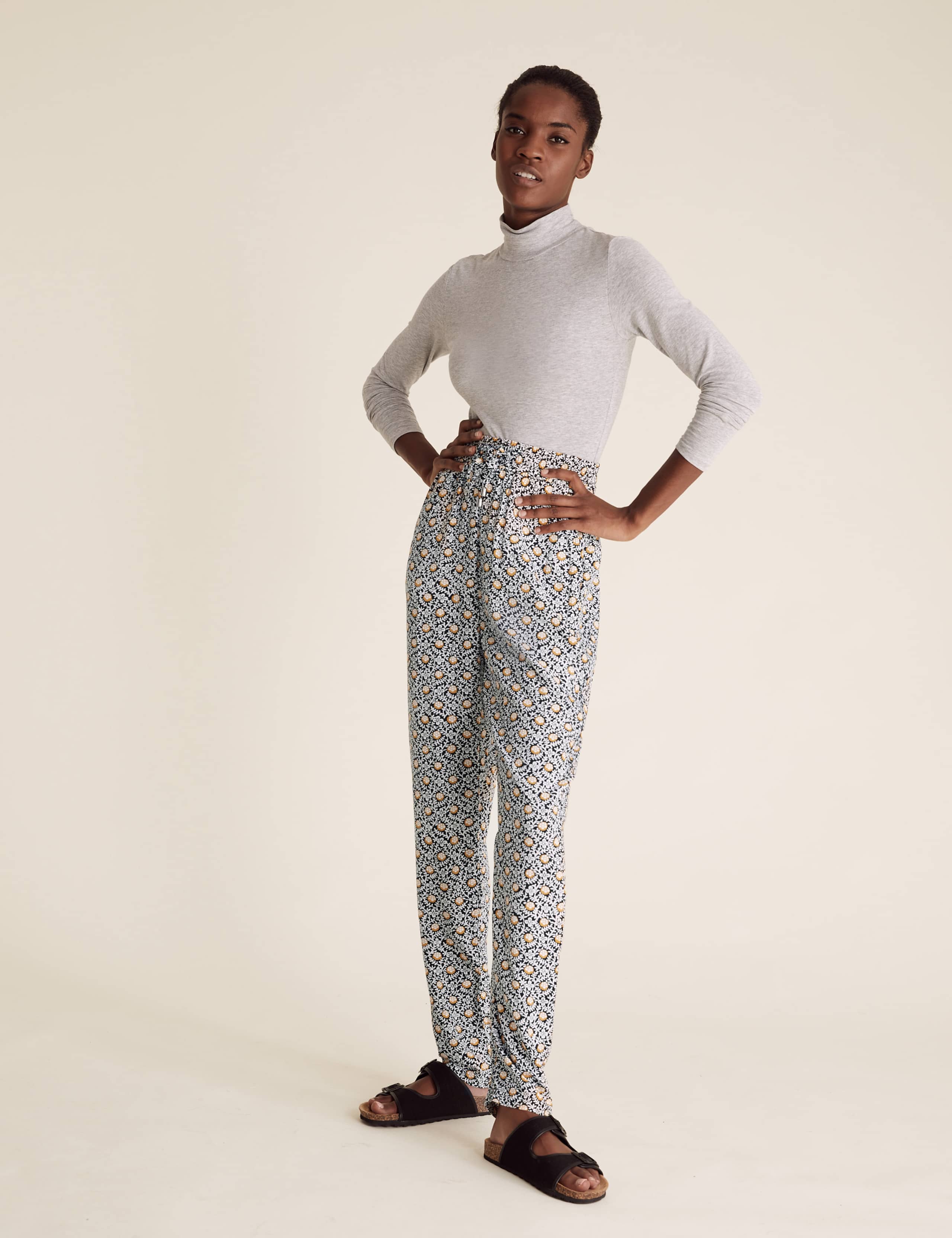 Floral Tapered Ankle Grazer Trousers 1 of 4
