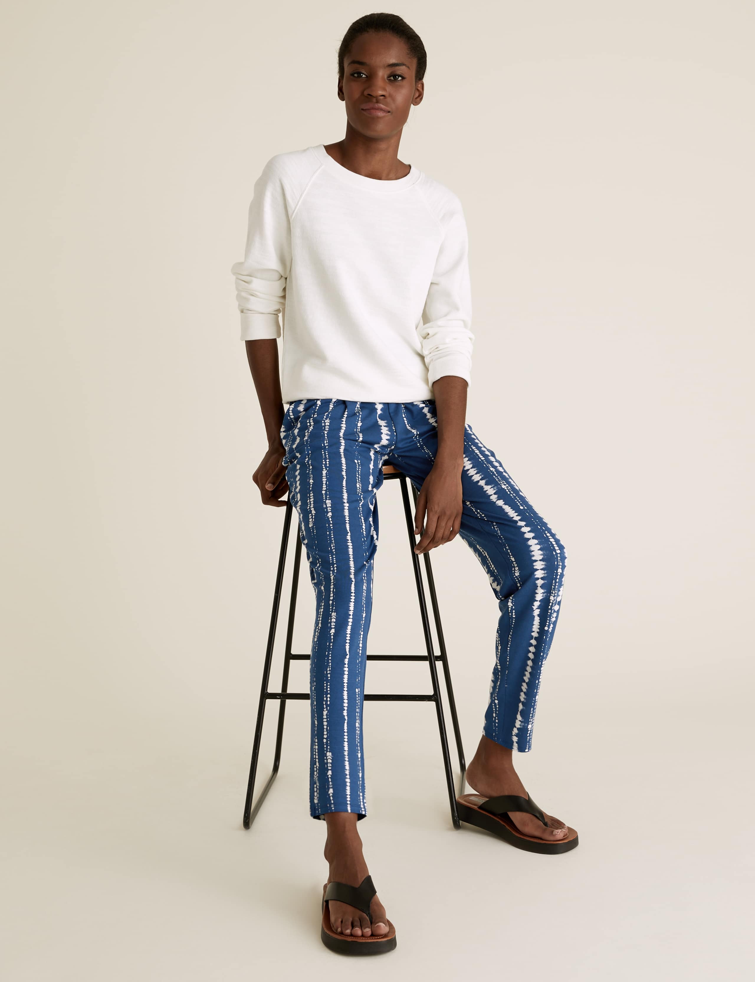 Jersey Tie Dye Tapered Ankle Grazer Trousers 3 of 6