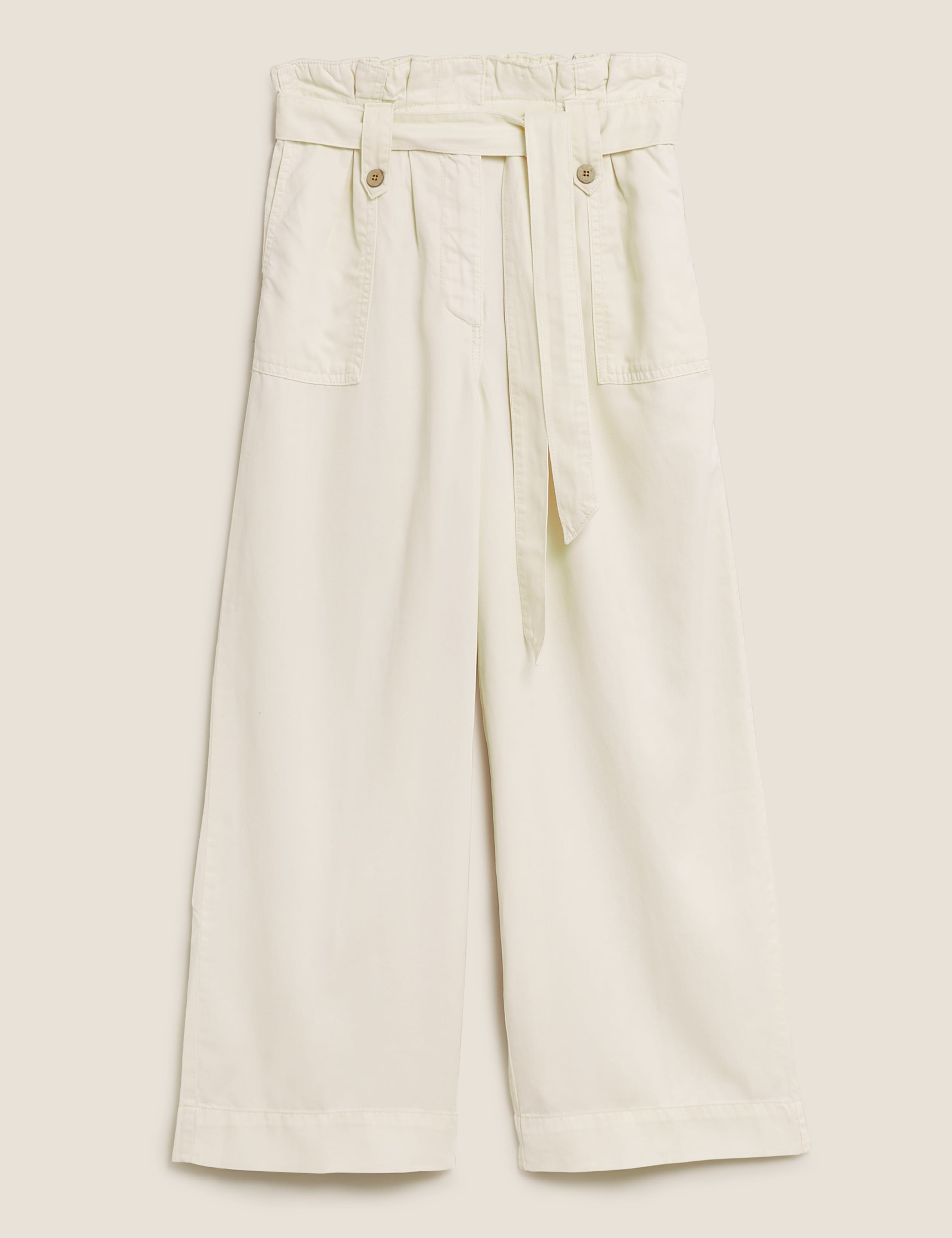 Tencel™ Rich Wide Leg Cropped Trousers 2 of 5