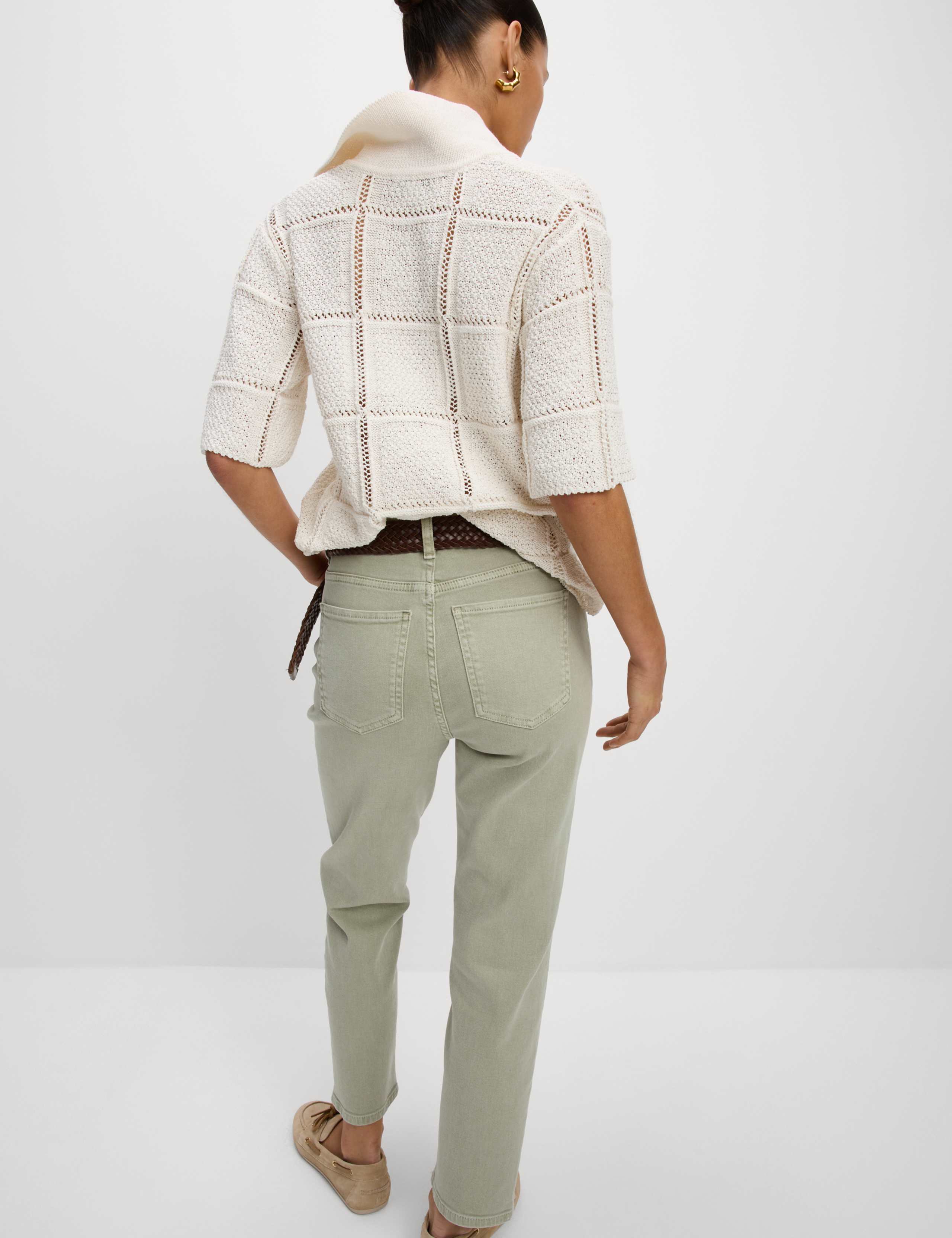High Waisted Cropped Slim Fit Jeans 4 of 5