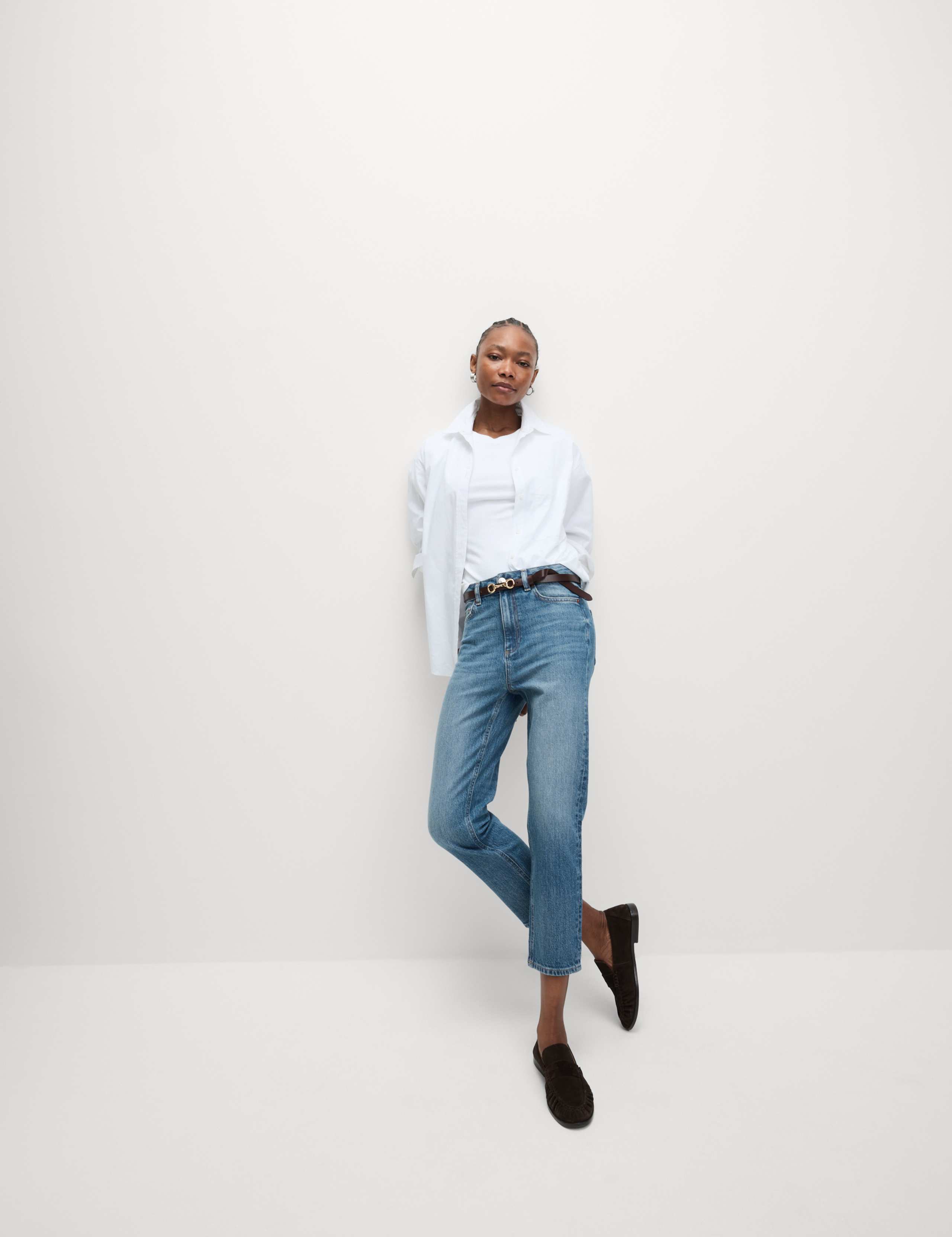 High Waisted Cropped Slim Fit Jeans 4 of 6